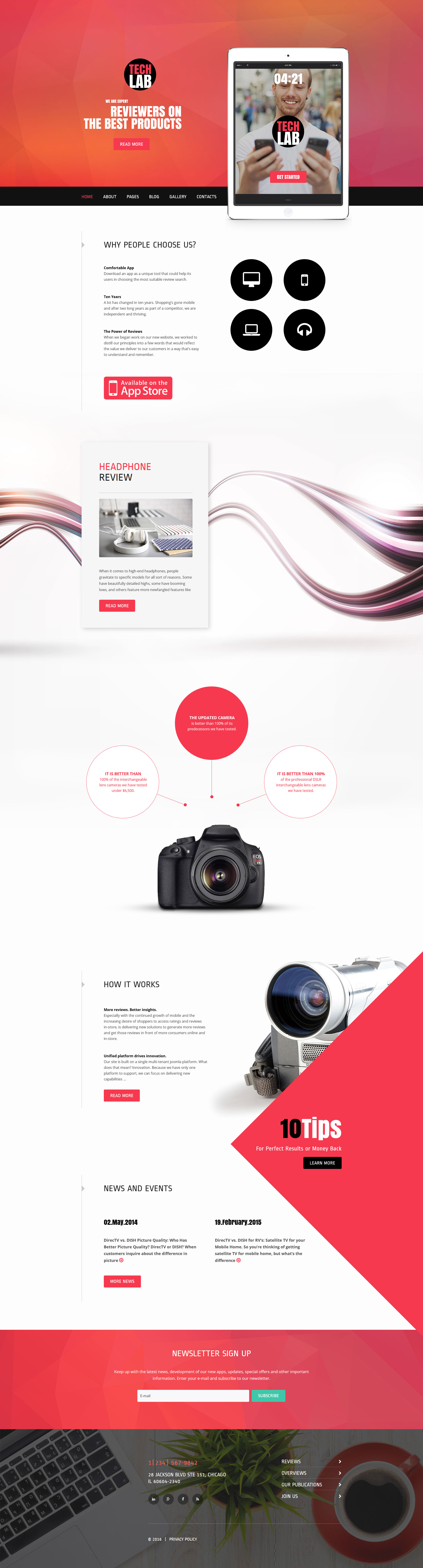 TechLab - Electronics Review Joomla Template