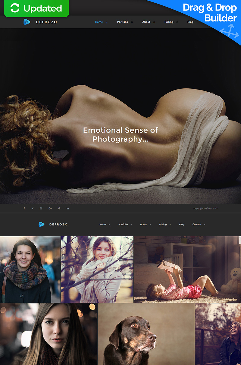 Defrozo Photographer Portfolio Moto CMS 3 Template