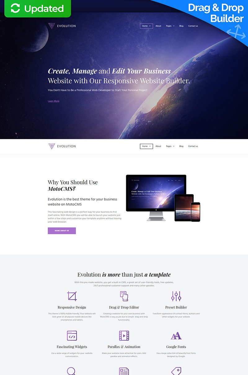 Evolution Business Moto CMS 3 Template