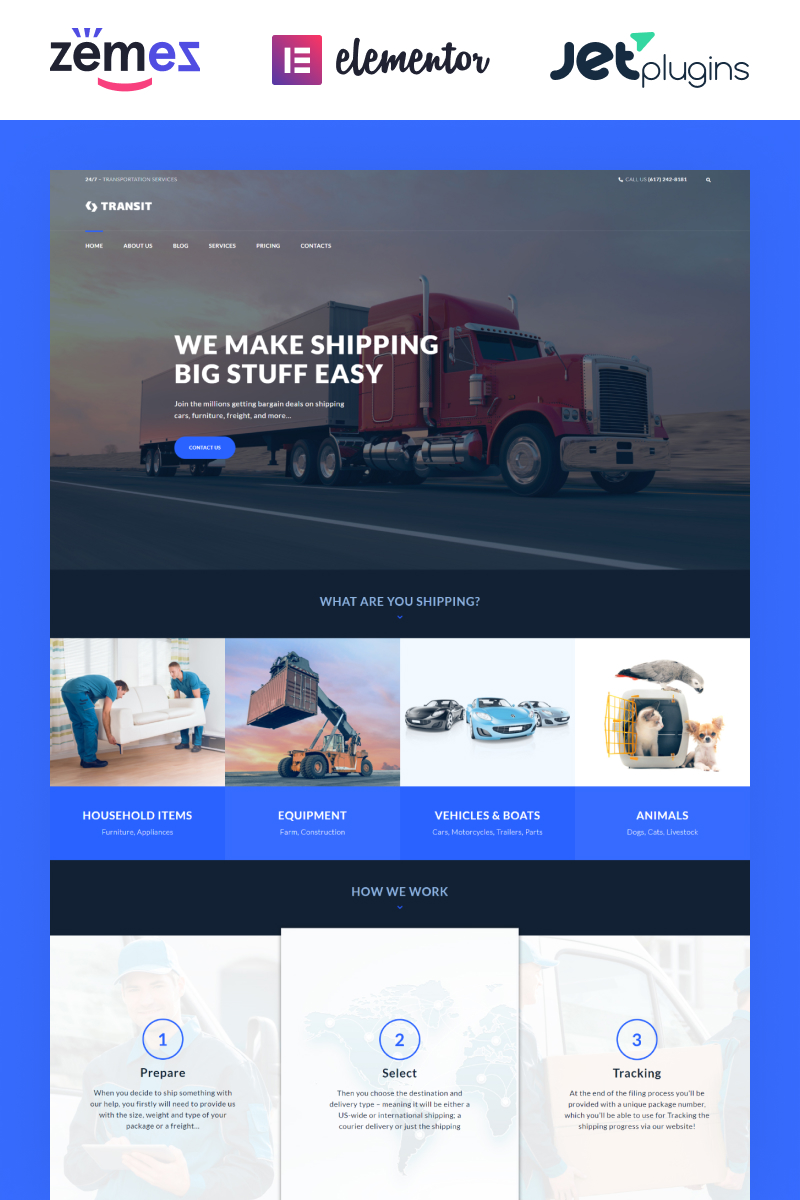 Transit - Logistics and Transportation Service WordPress Theme