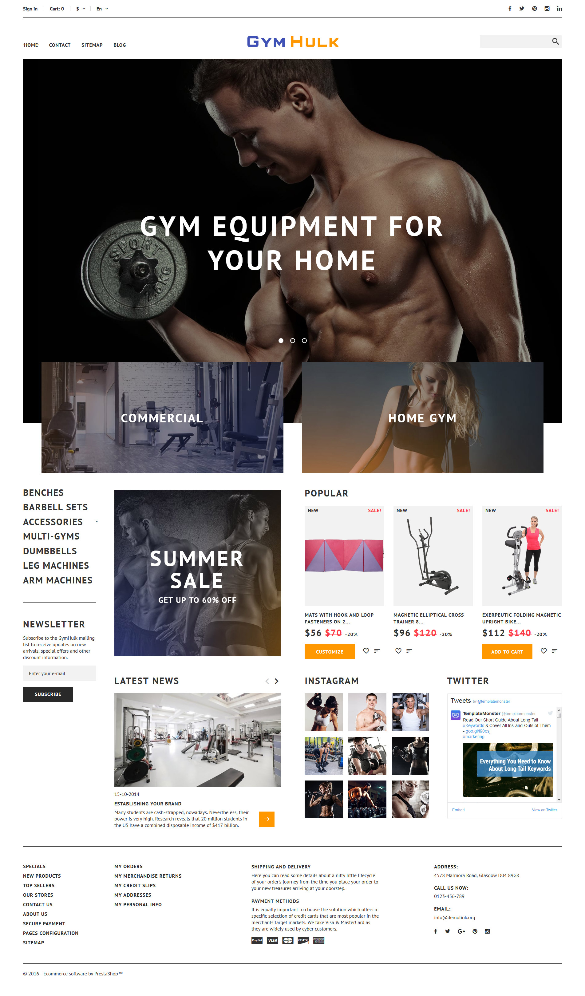 gym equipment website