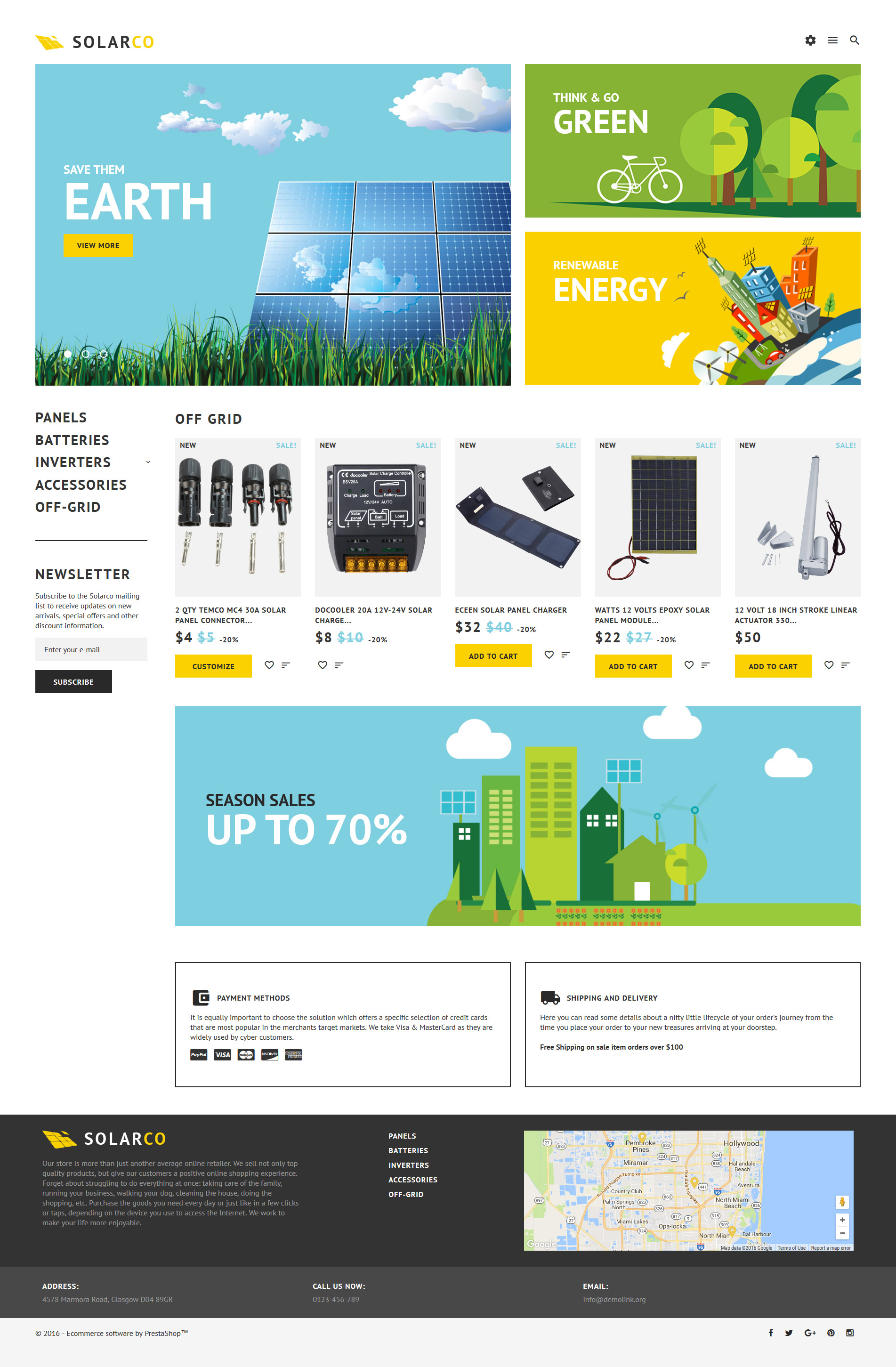 SolarCo - Solar Batteries  Accessories PrestaShop Theme