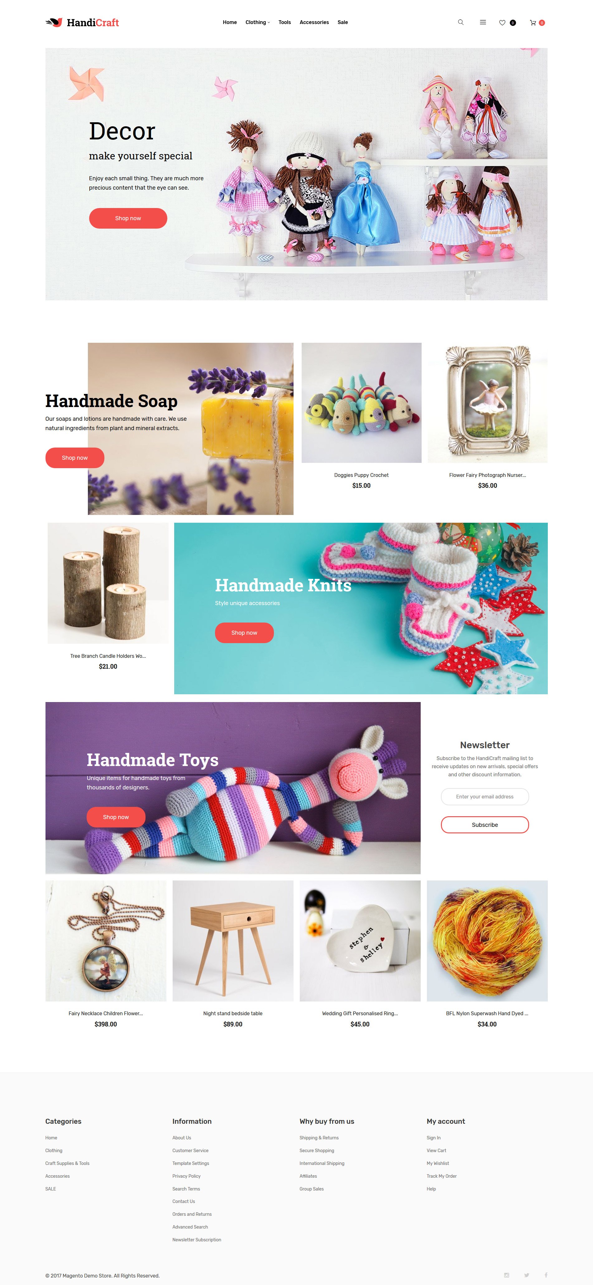 HandiCraft - Handmade Goods Shop Responsive Magento Theme