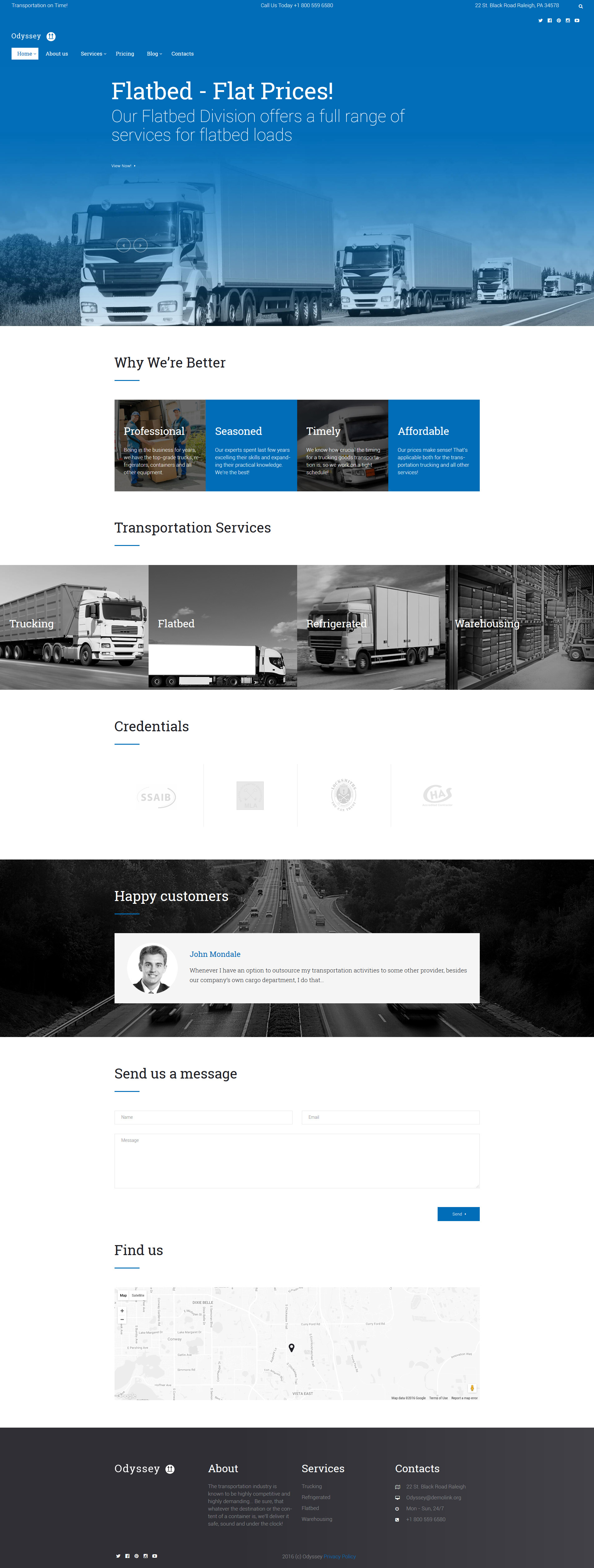 Odyssey - Transportation, Trucking & Logistics WordPress Theme