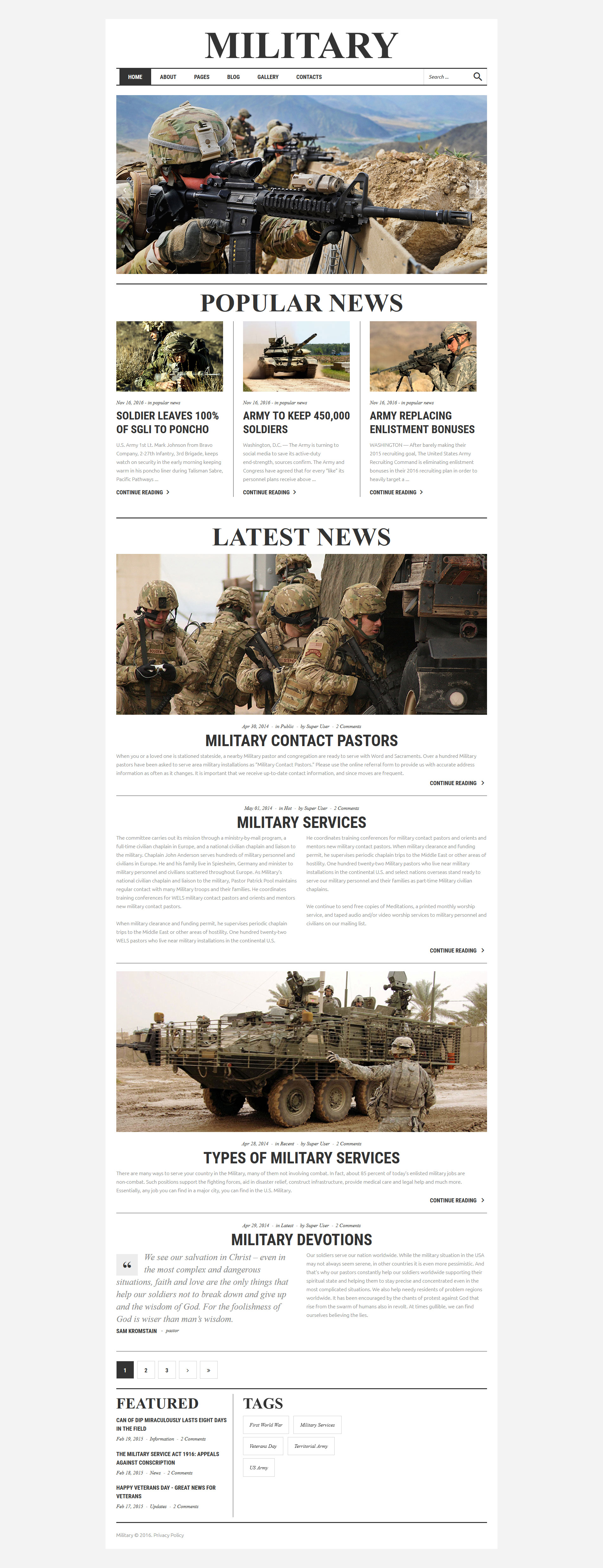 Military Responsive Joomla Template