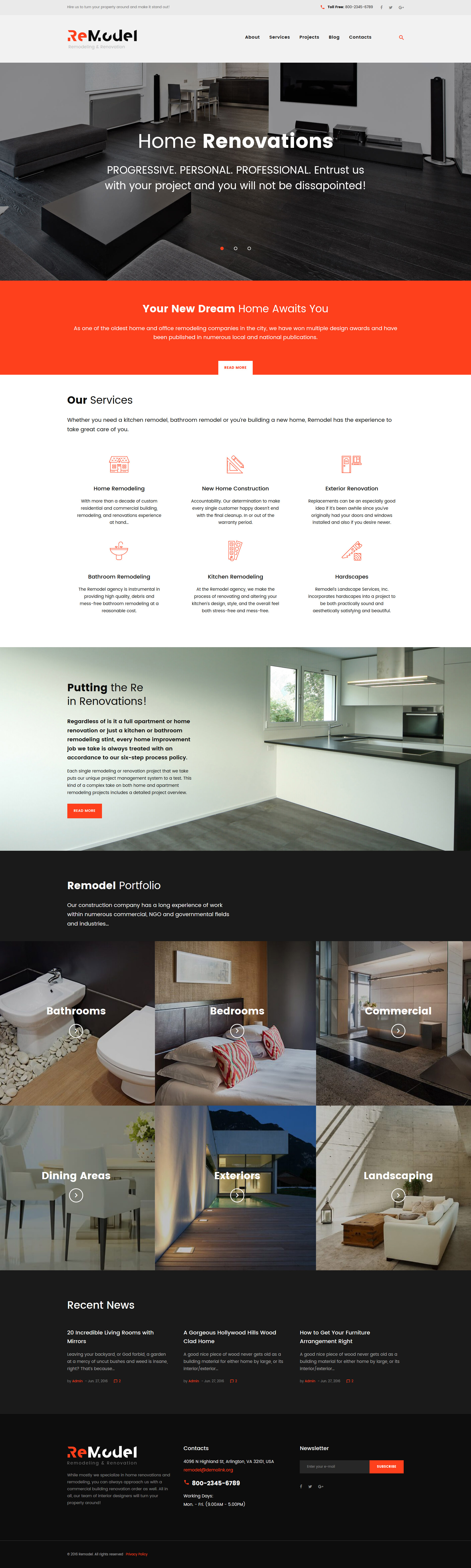 Remodel - Renovation & Interior Design WordPress Theme
