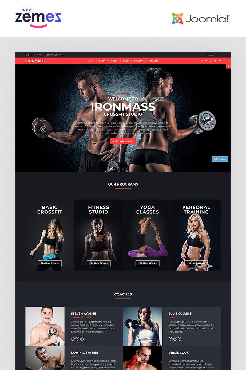 IronMass - Fitness Joomla Template