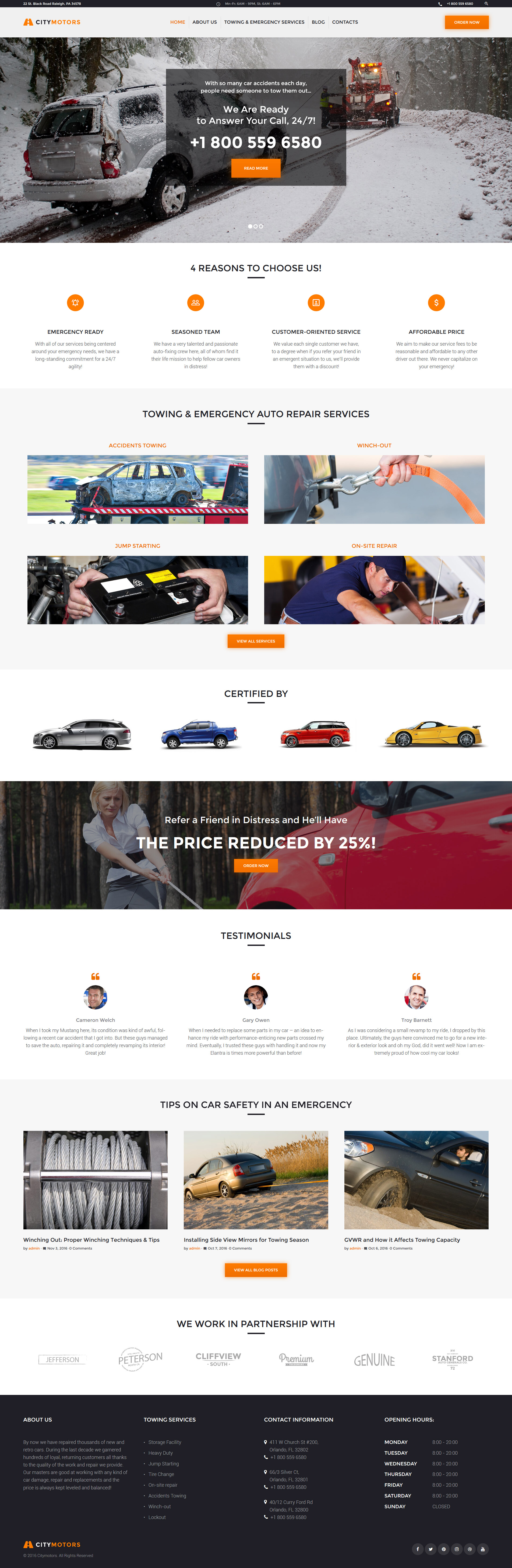 CityMotors - Auto Towing Company WordPress Theme