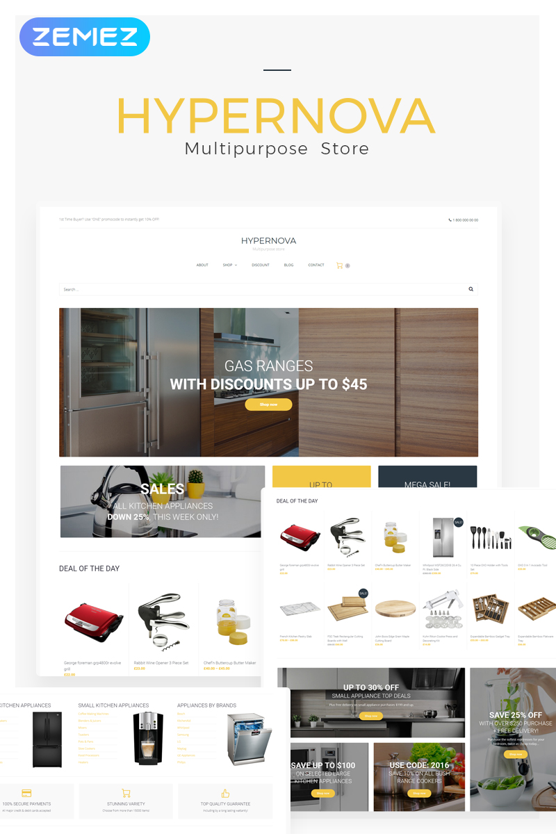 Hypernova - Store Multipurpose Minimal Elementor WooCommerce Theme