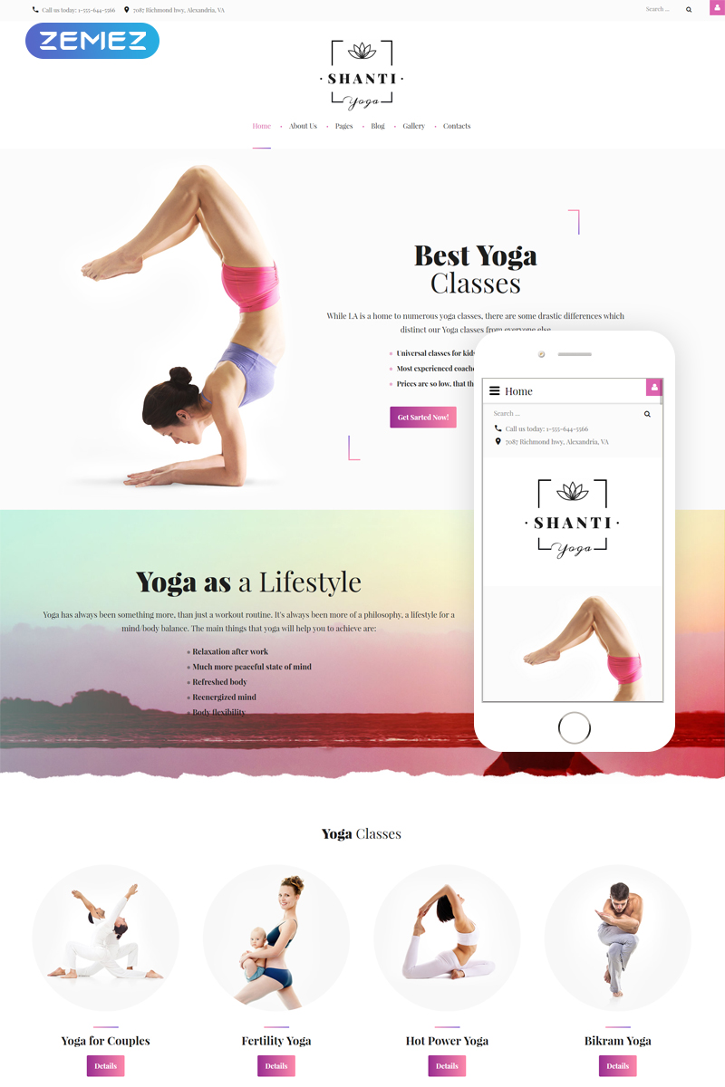 Shanti - Yoga Classes Responsive Joomla Template