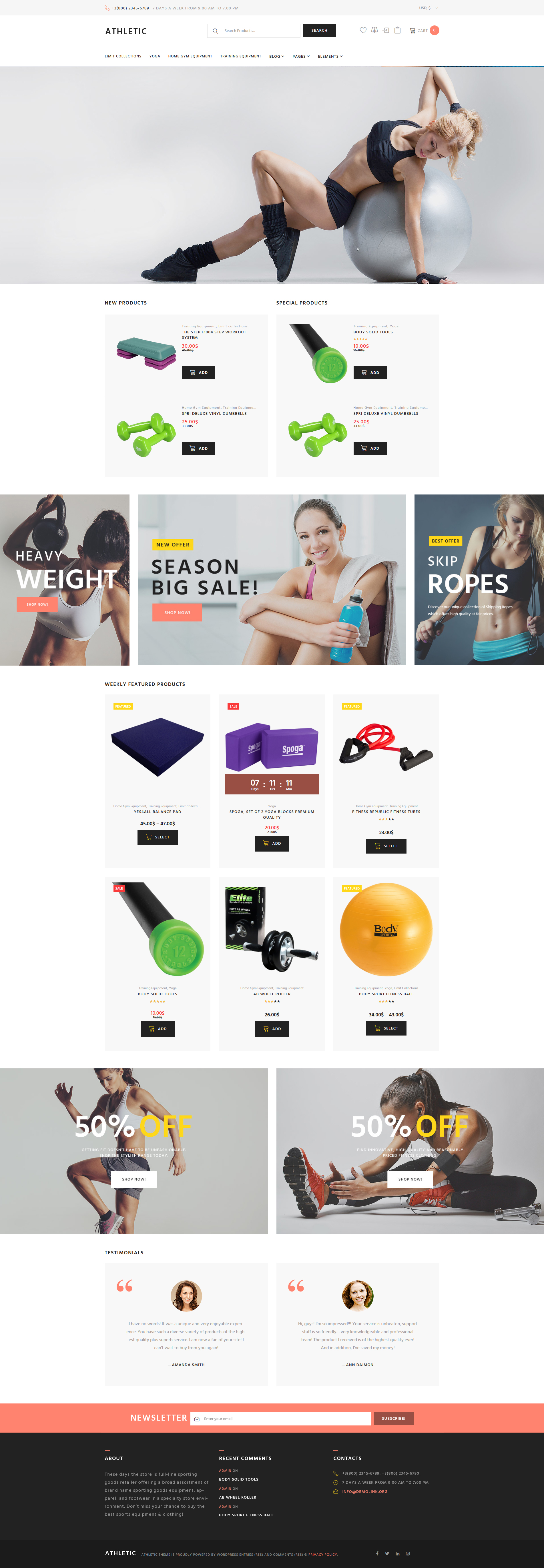 Athletic - Sports Store WooCommerce Theme