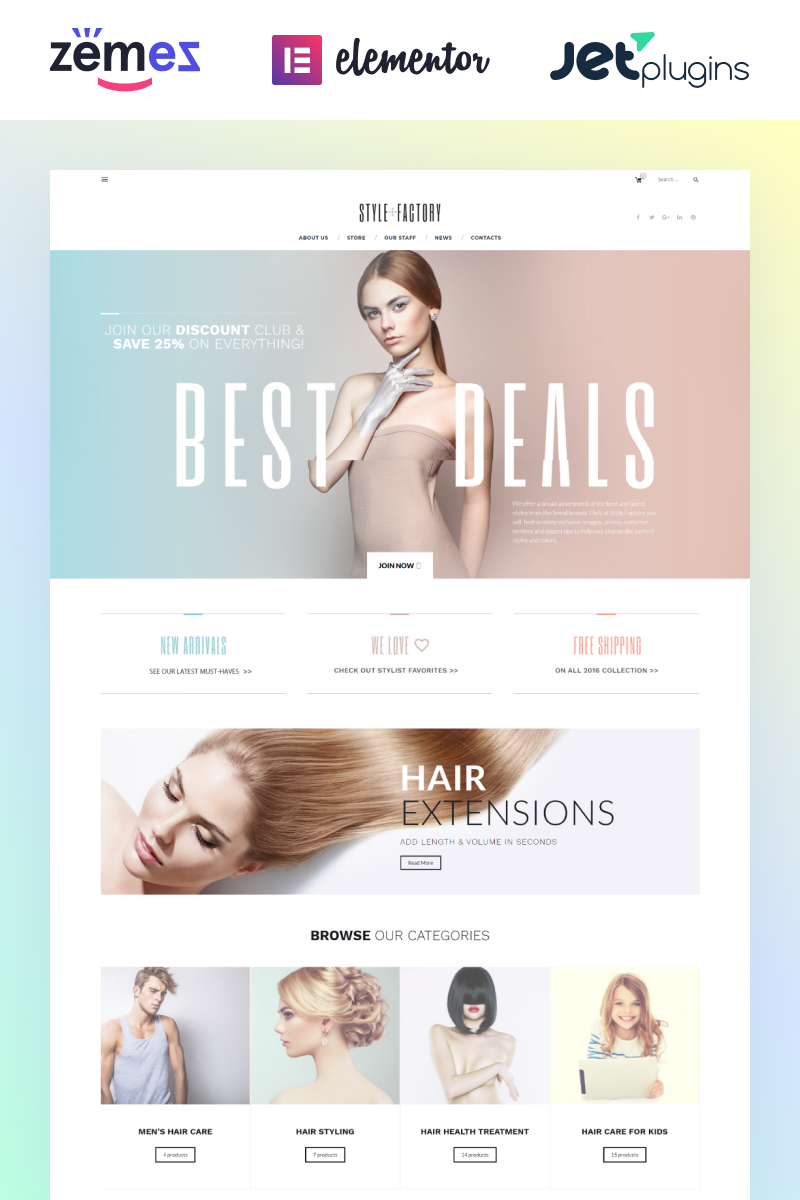 Style Factory - Hair Care & Hair Styling WooCommerce Theme