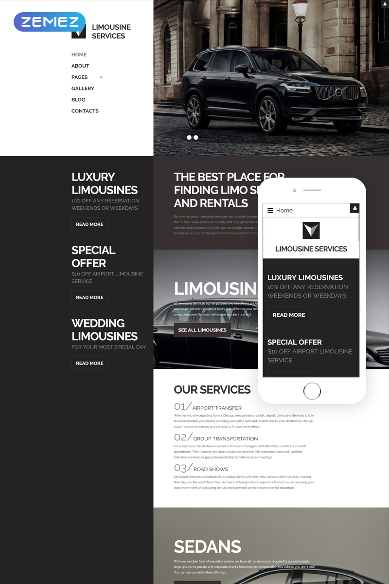 Limousine Services - Luxury Car Services Responsive Joomla Template