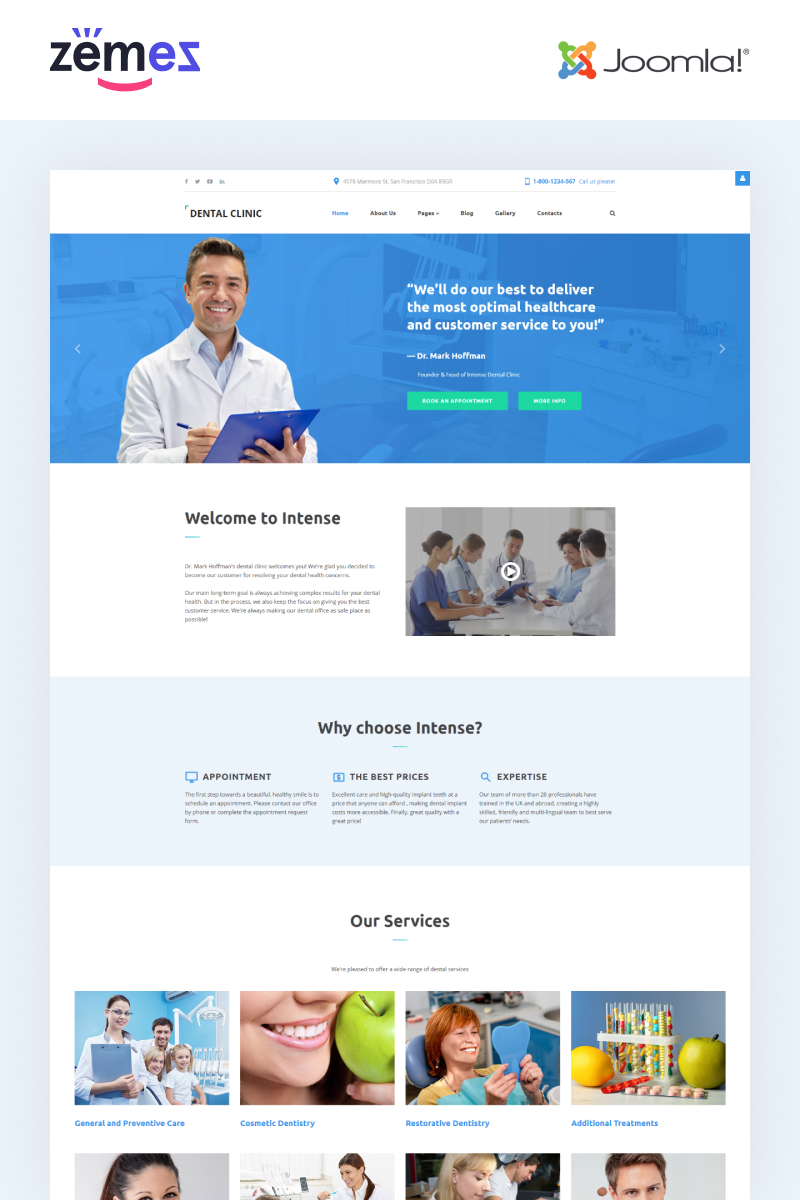 Dental Clinic - Dentistry Responsive Joomla Template