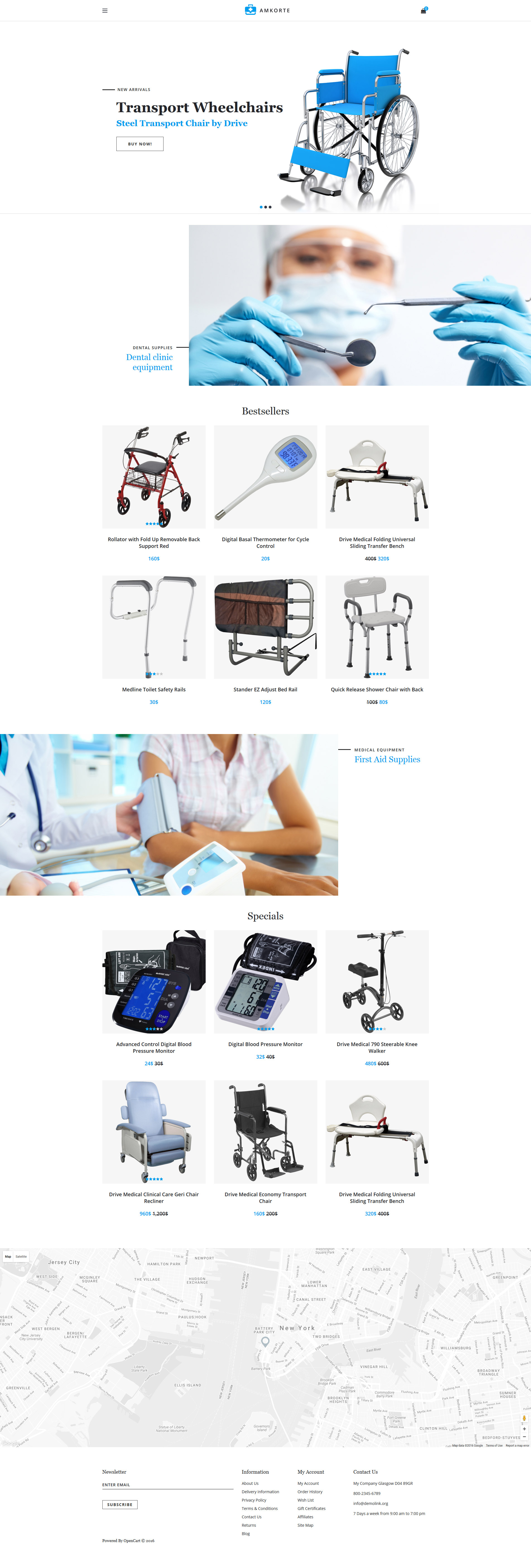 Amkorte - Medical Equipment Store OpenCart Template