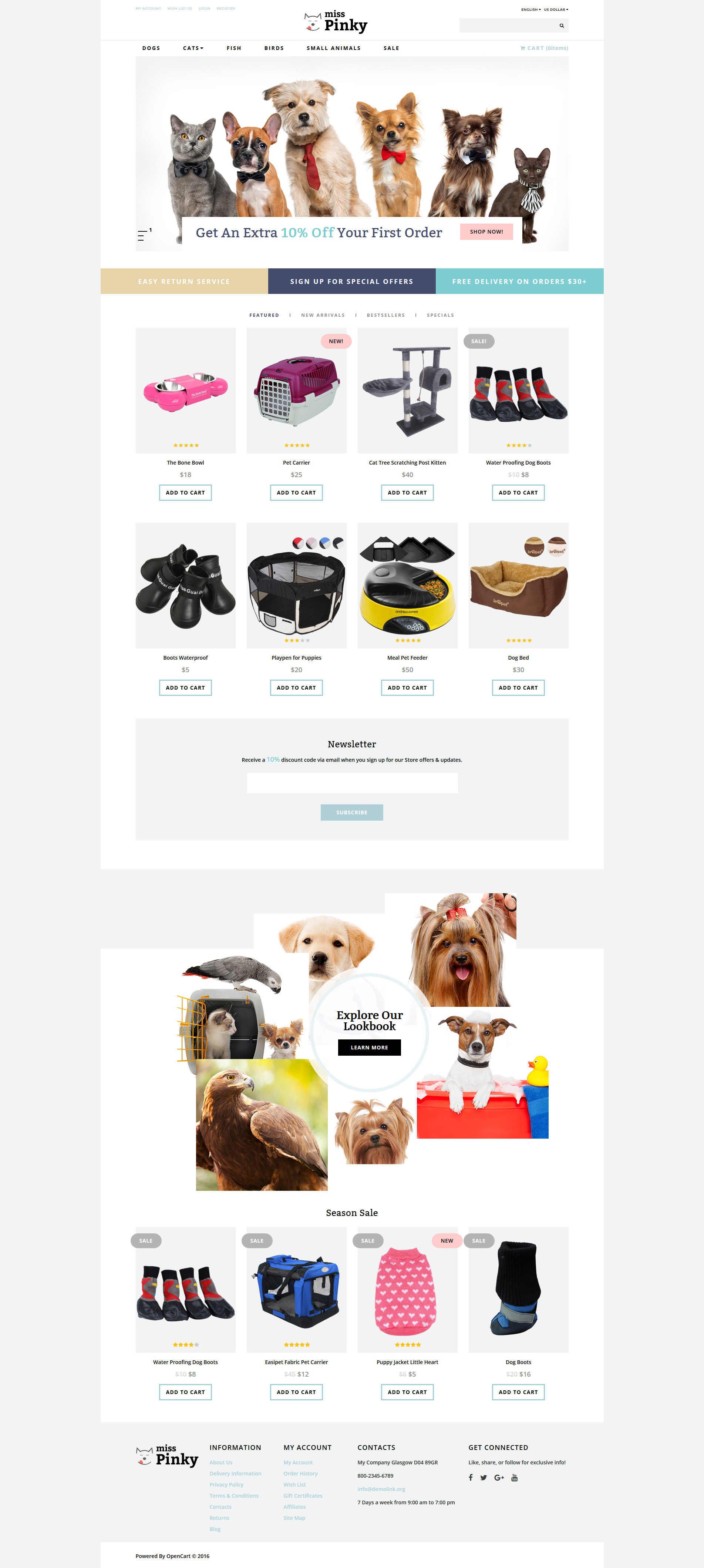 Miss Pinky - Animal & Pet OpenCart Template