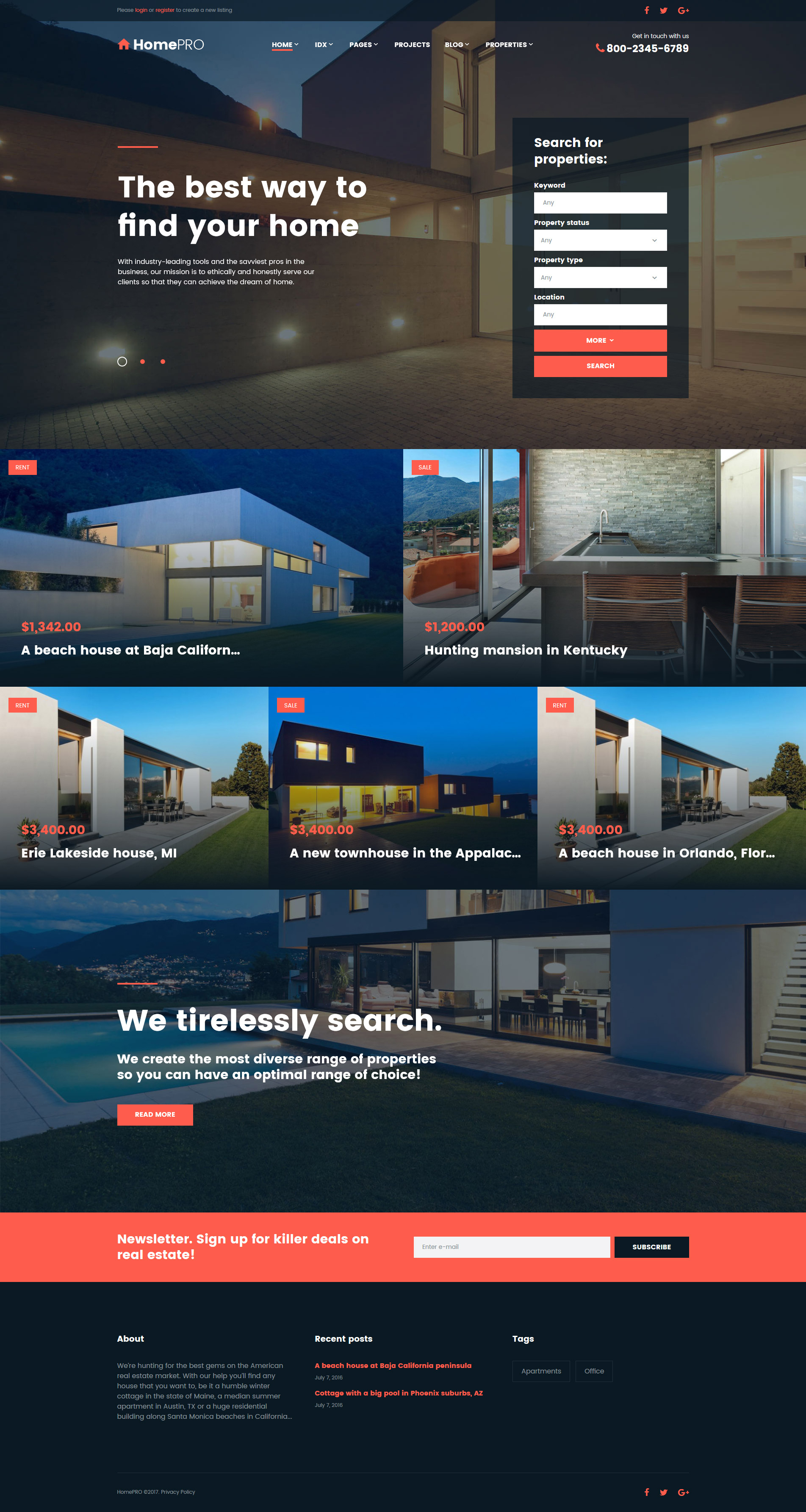 Real Estate - Residential Real Estate Website Template