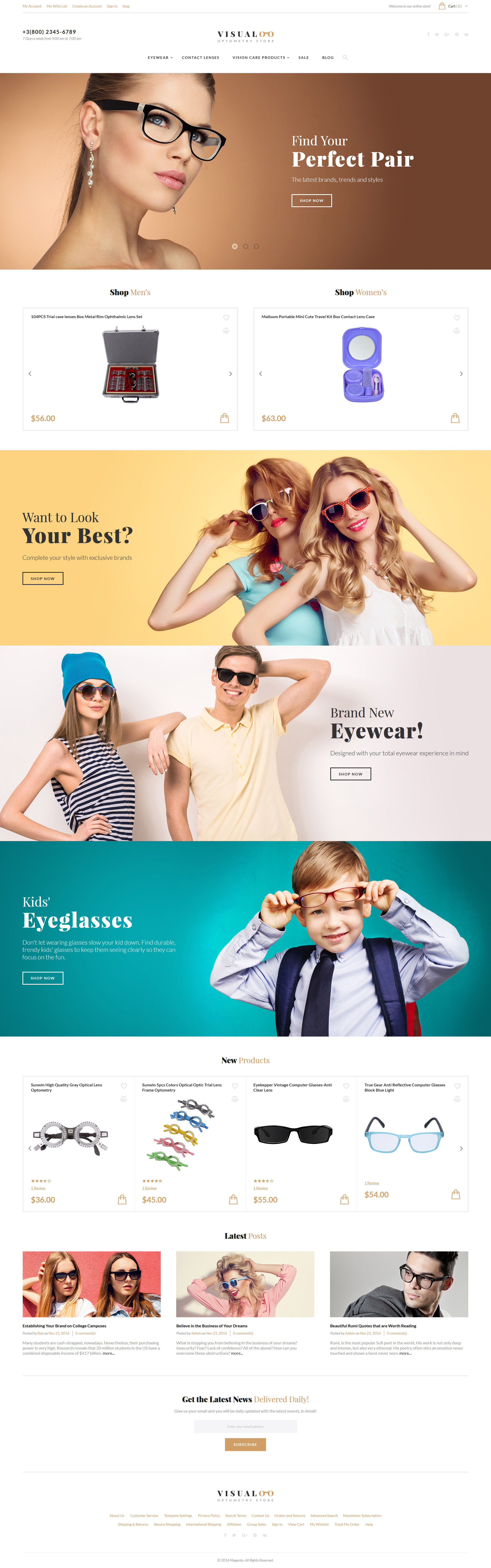 Visualoo - Optics & Optometry Magento Theme