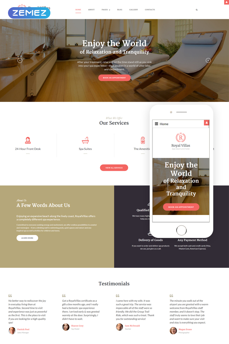 Royal Villas - Spa Resort & Hotel Responsive Joomla Template