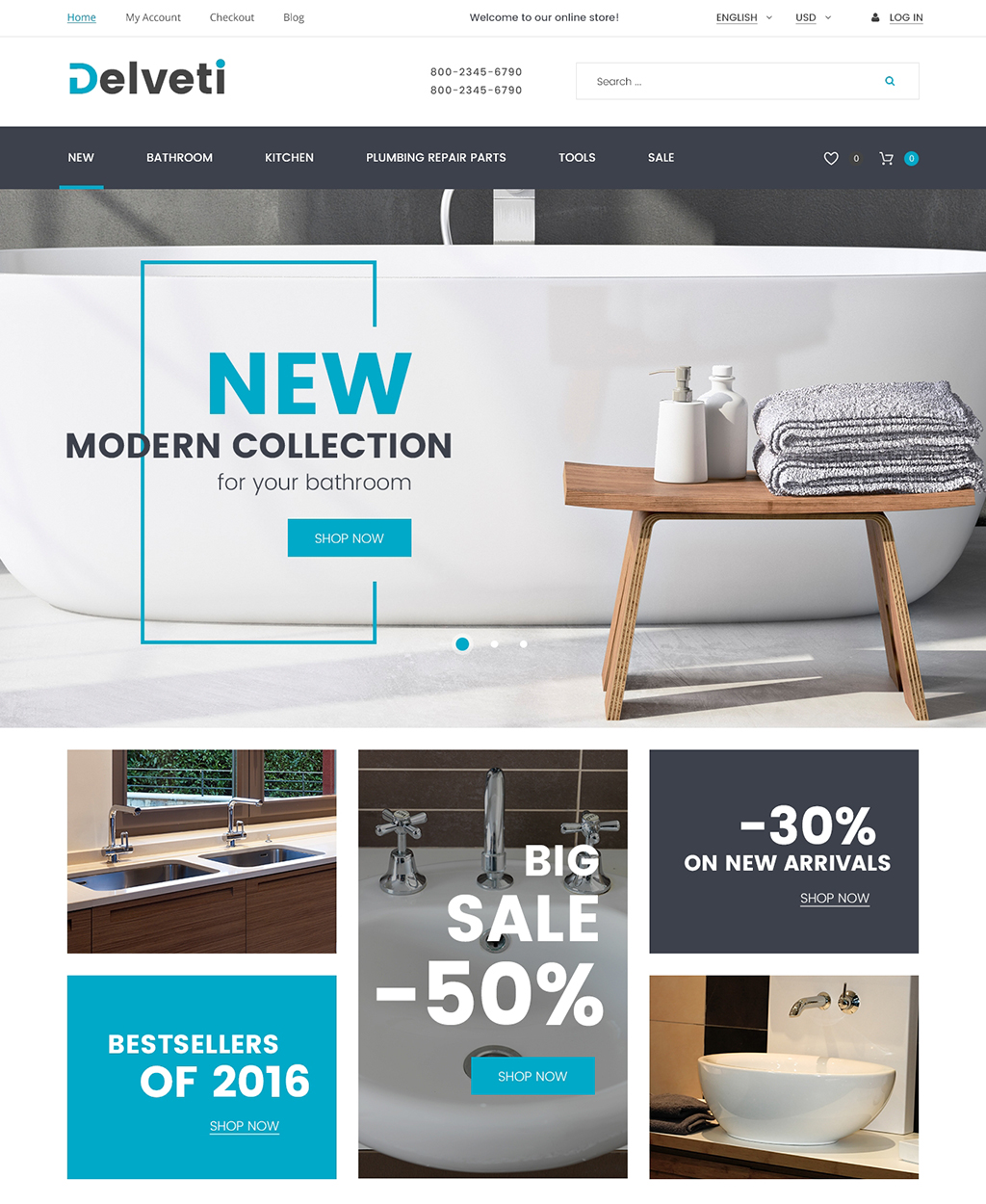 Delveti - Plumbing Supplies Magento Theme