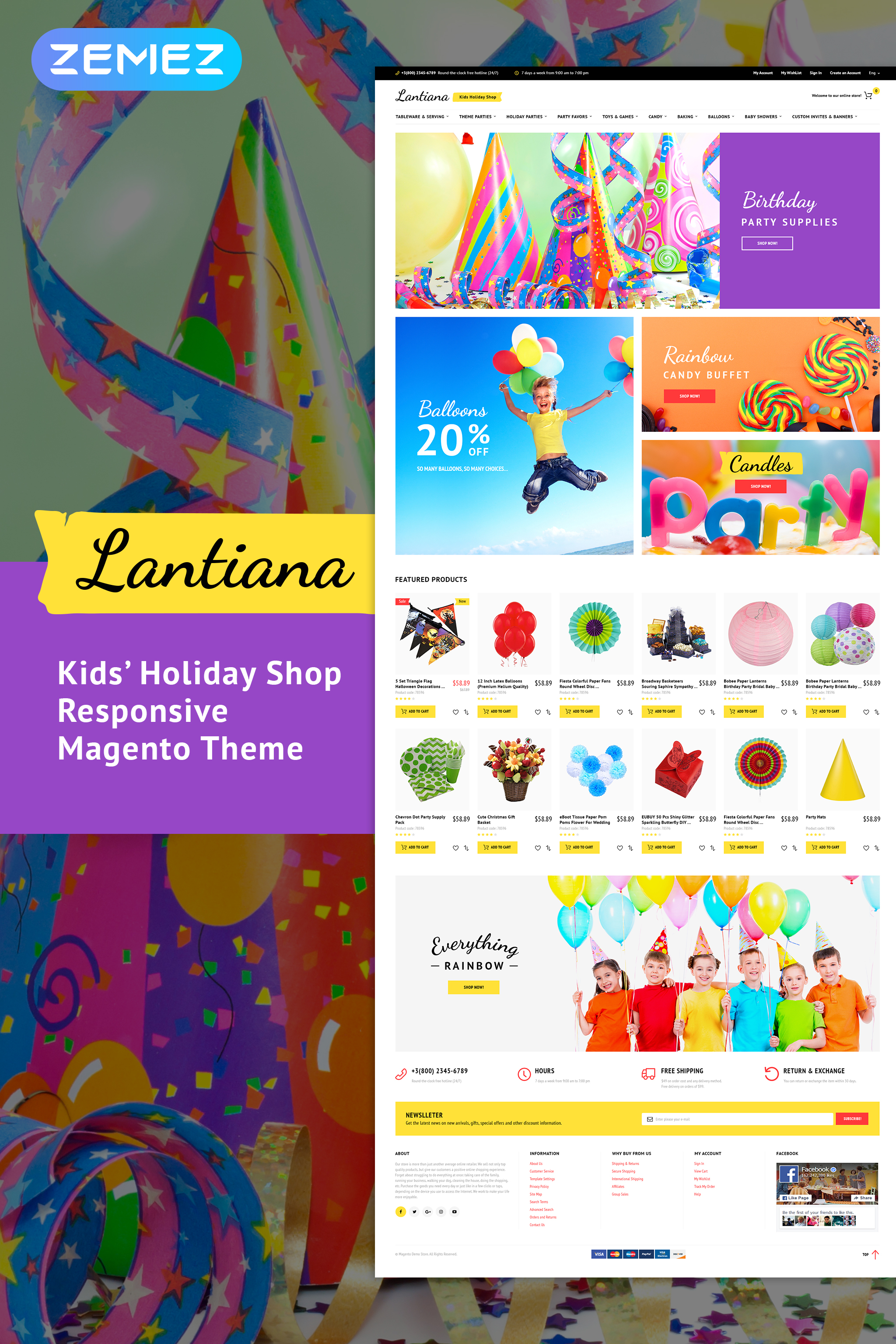 Lantiana - Party Supplies Magento Theme