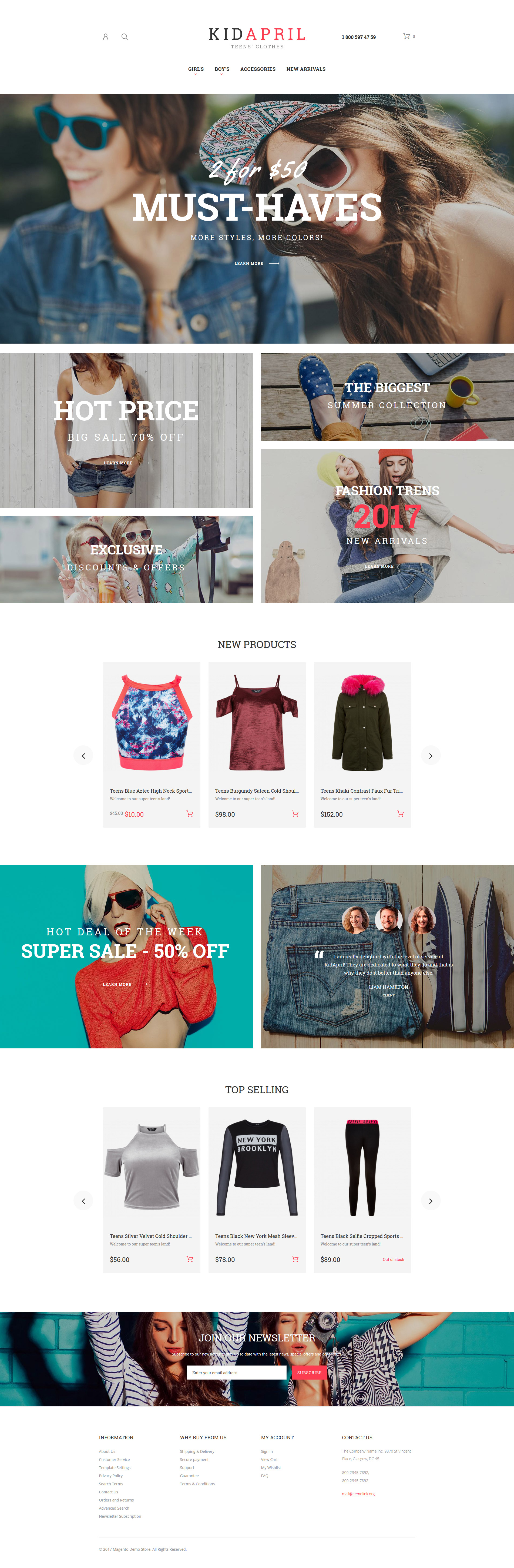 Teen's Clothes & Fashion Magento Theme