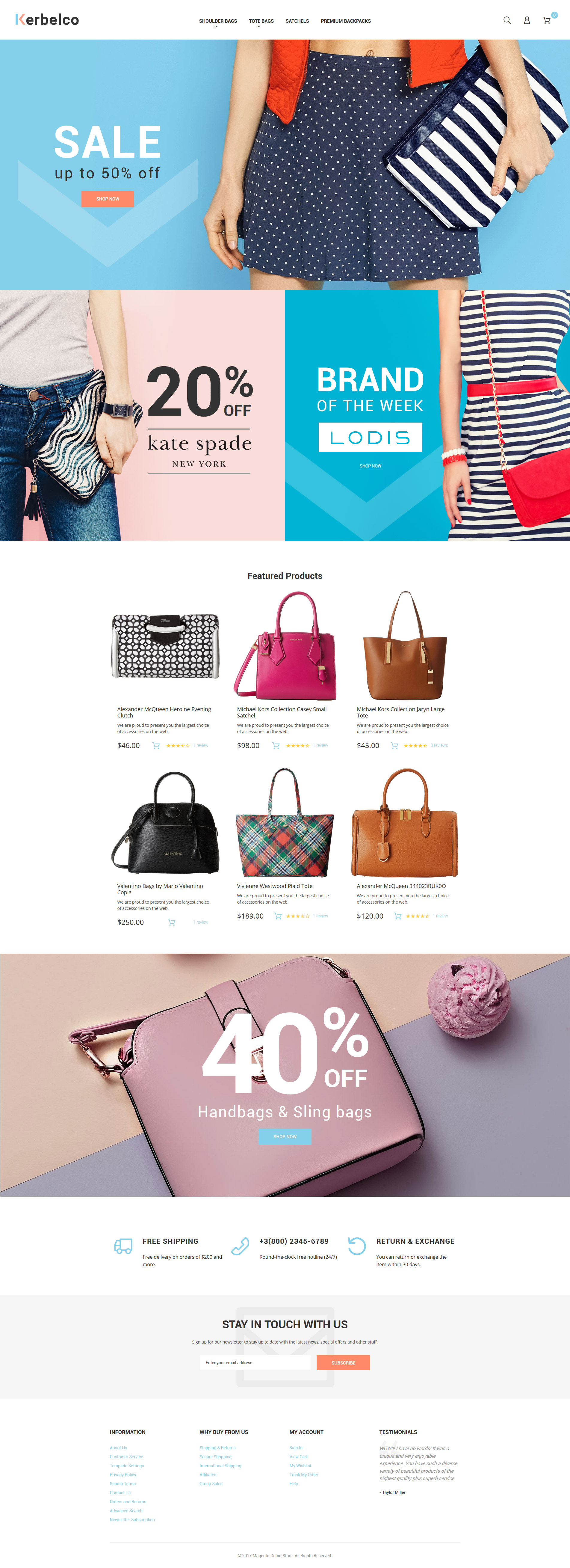 Fashion & Handbags Magento 2 Theme Magento Theme