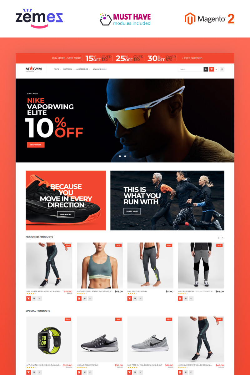 MyGym - Sports Training Gear Store Theme Magento Theme