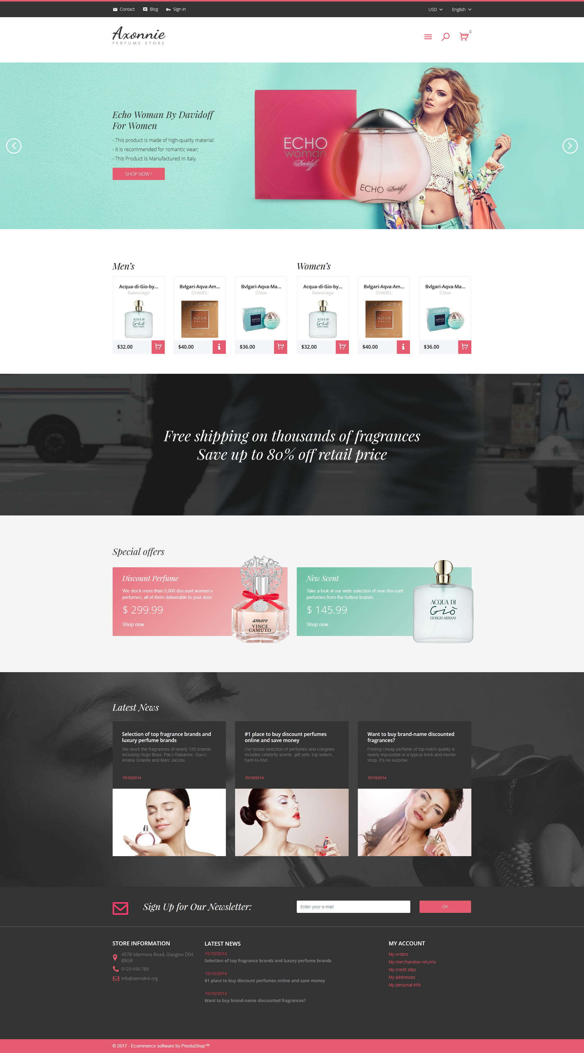 Axonnie - Perfume Store PrestaShop Theme