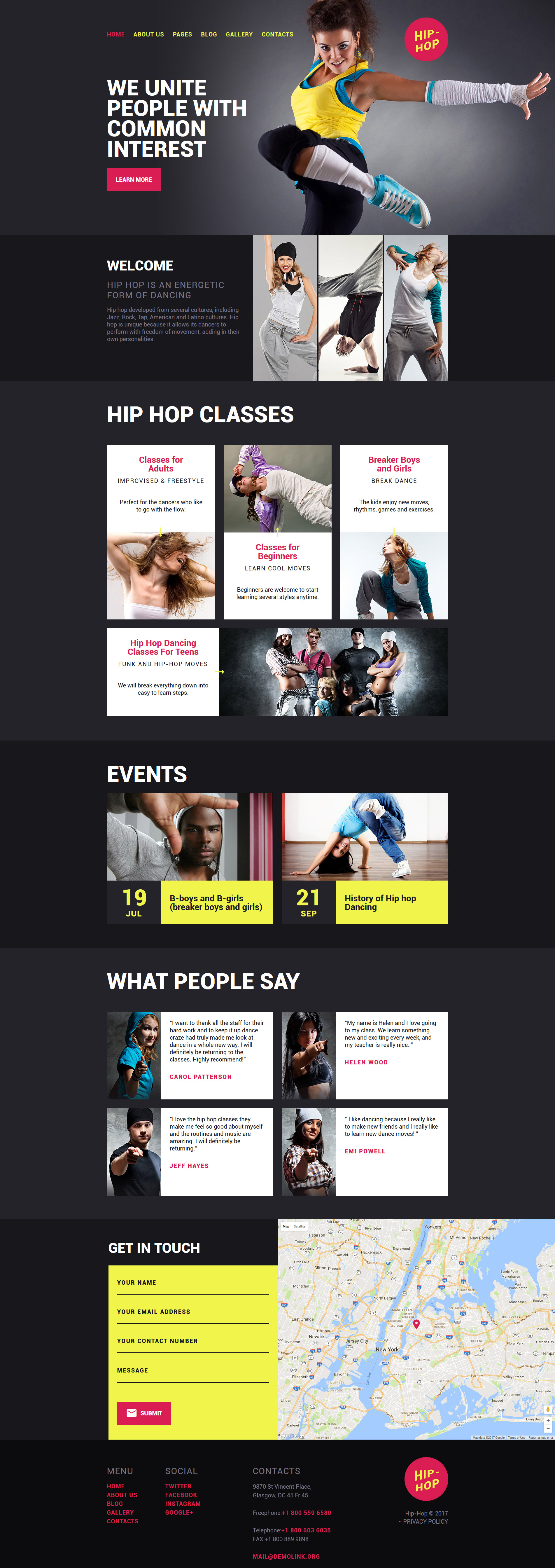 Hip-Hop - Dance Studio Responsive Joomla Template