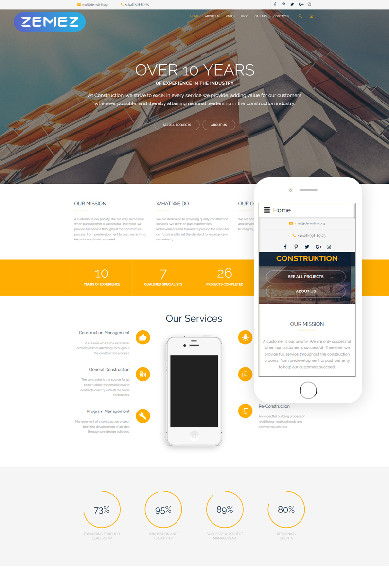 Construction Company Responsive Joomla Template