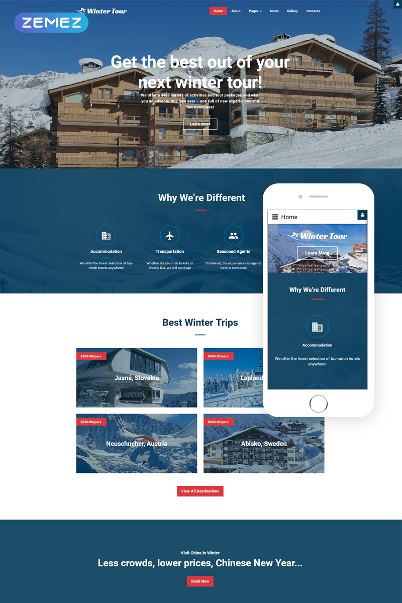 Winter Tour - Travel Agency Responsive Joomla Template