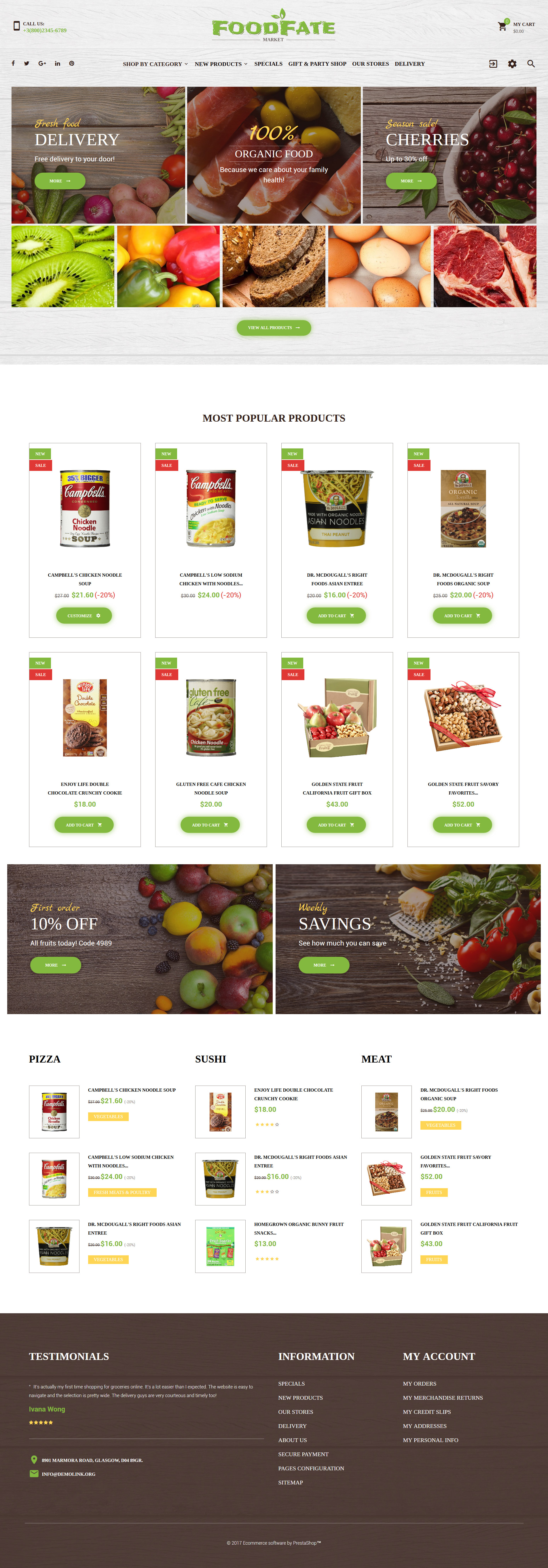 FoodFate - Food Store PrestaShop Theme