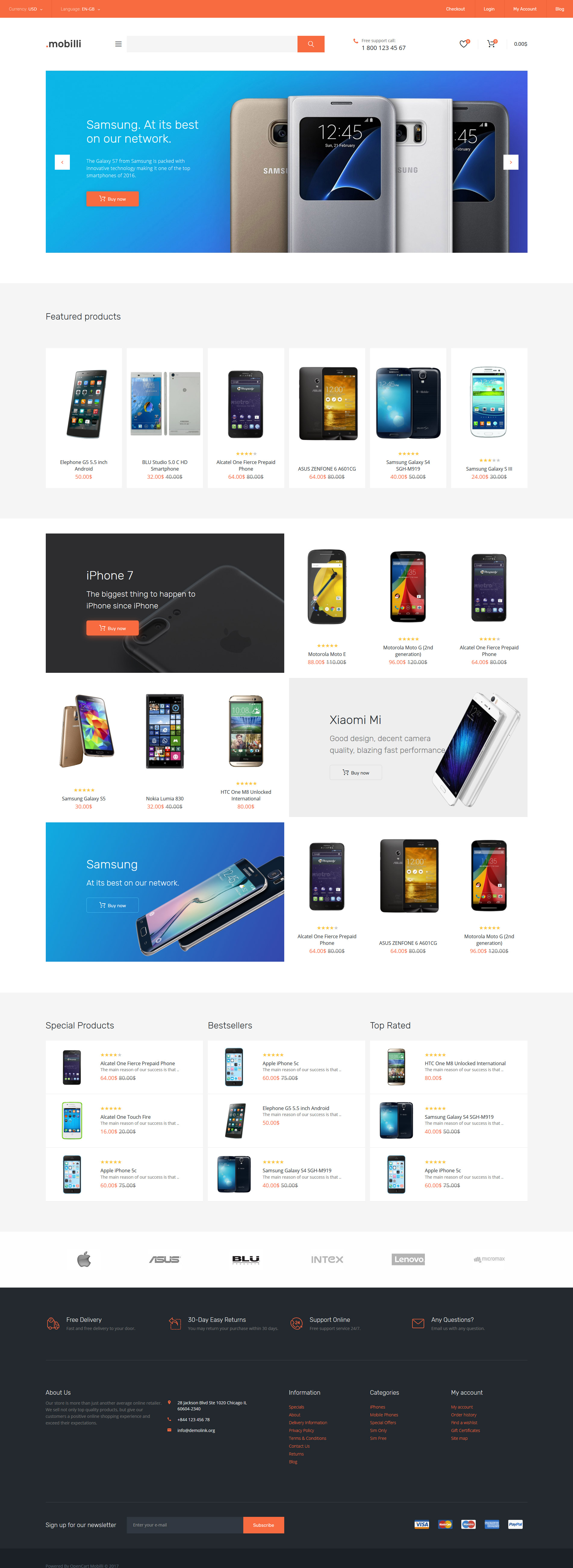 Mobile Store Responsive OpenCart Template