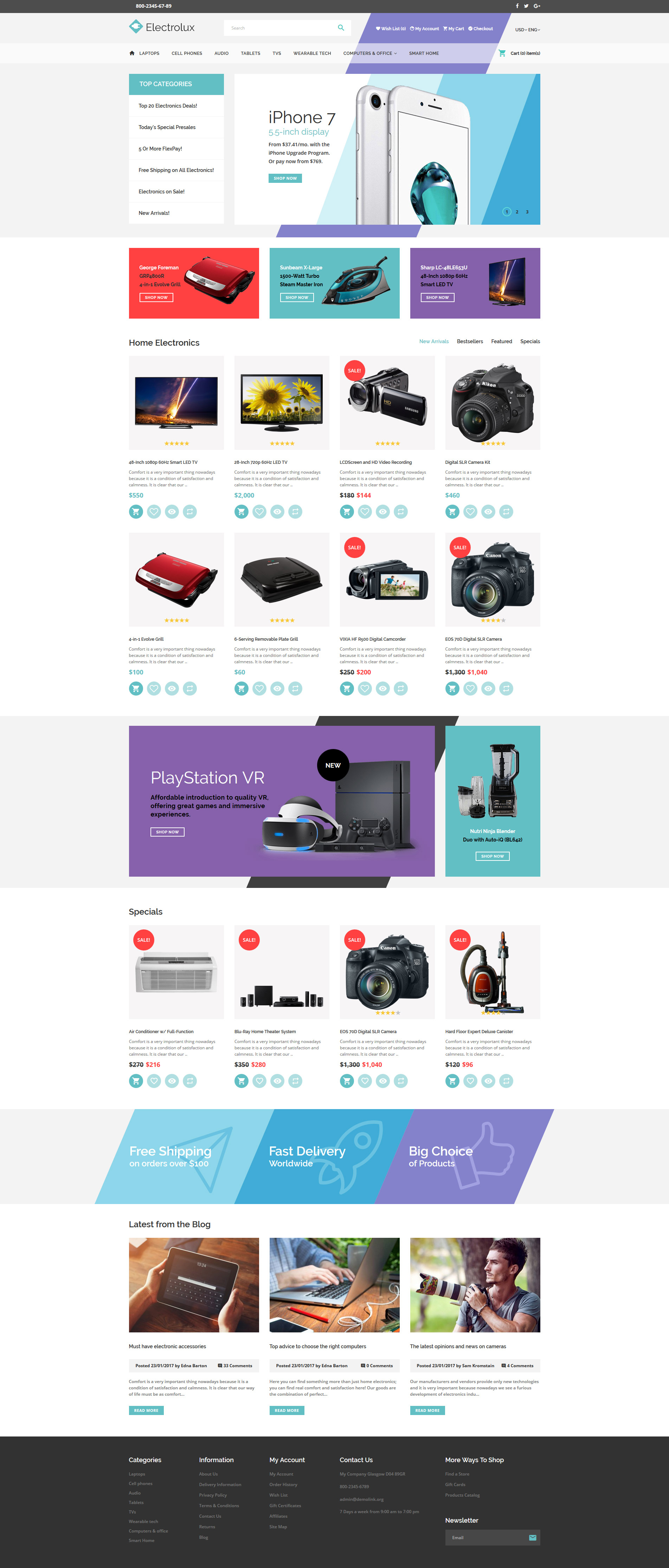 Electronics Store Responsive OpenCart Template