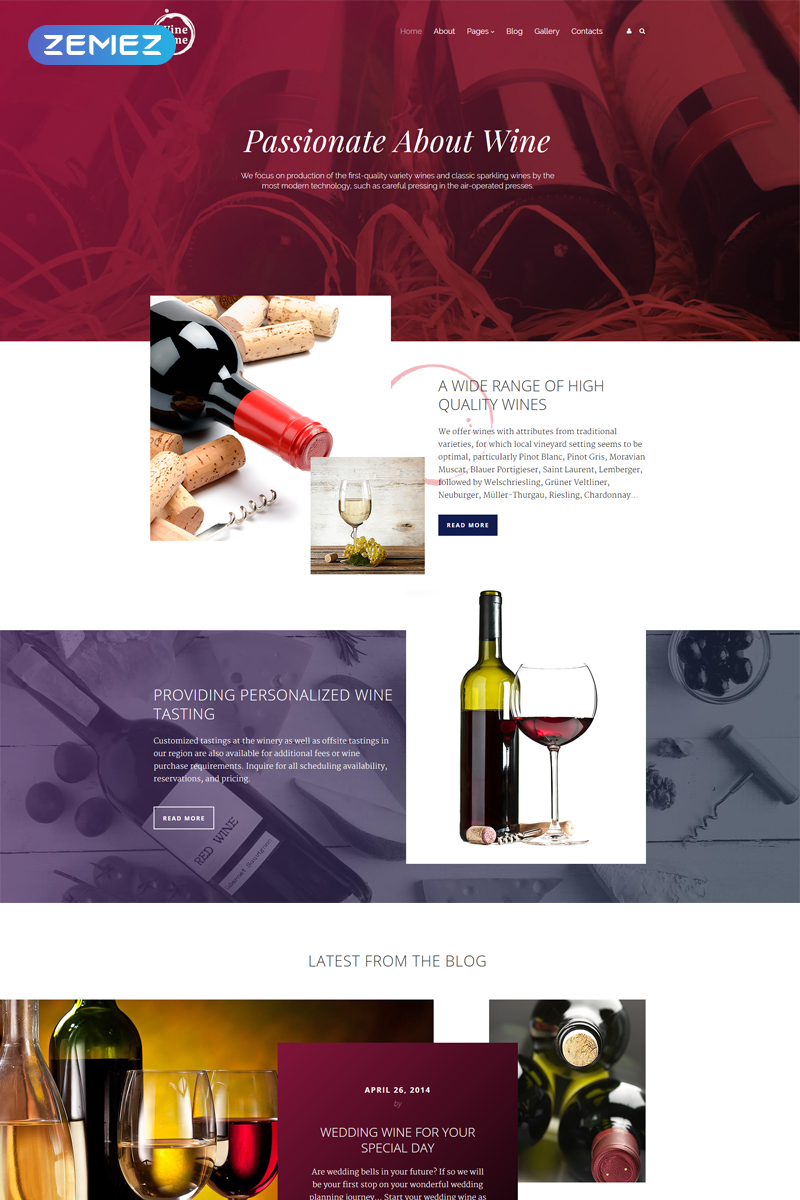 Wine Responsive Joomla Template