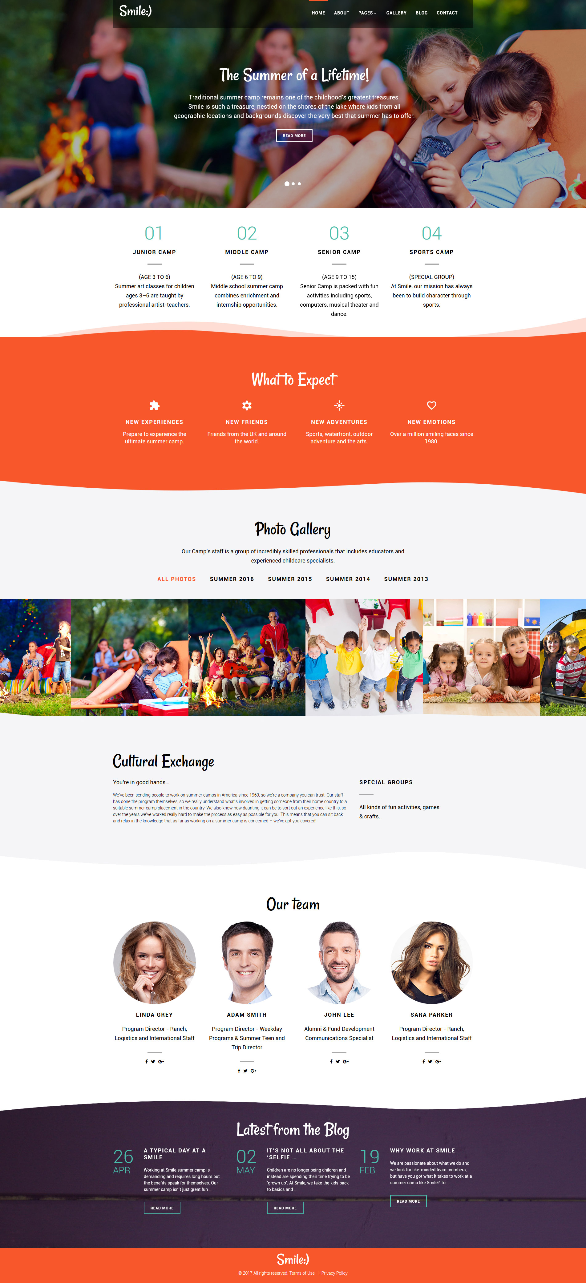 Smile - Summer Camp Joomla Template