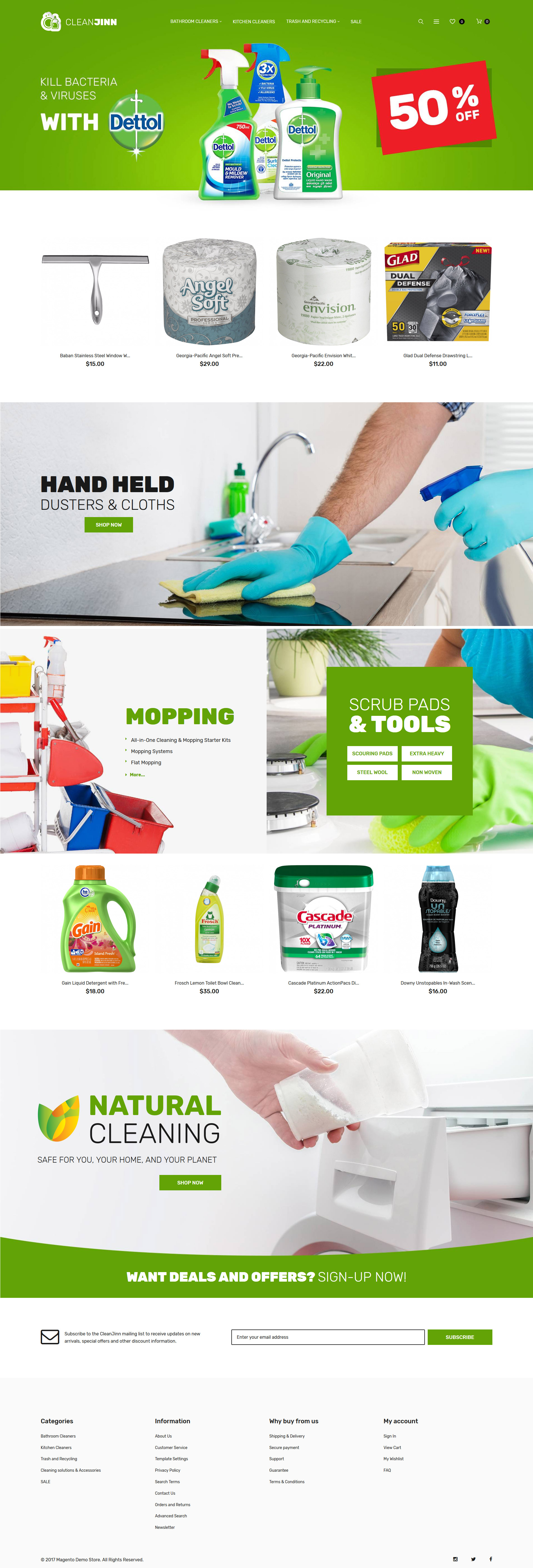 CleanJinn - Cleaning Supplies and Tools Store Responsive Magento Theme