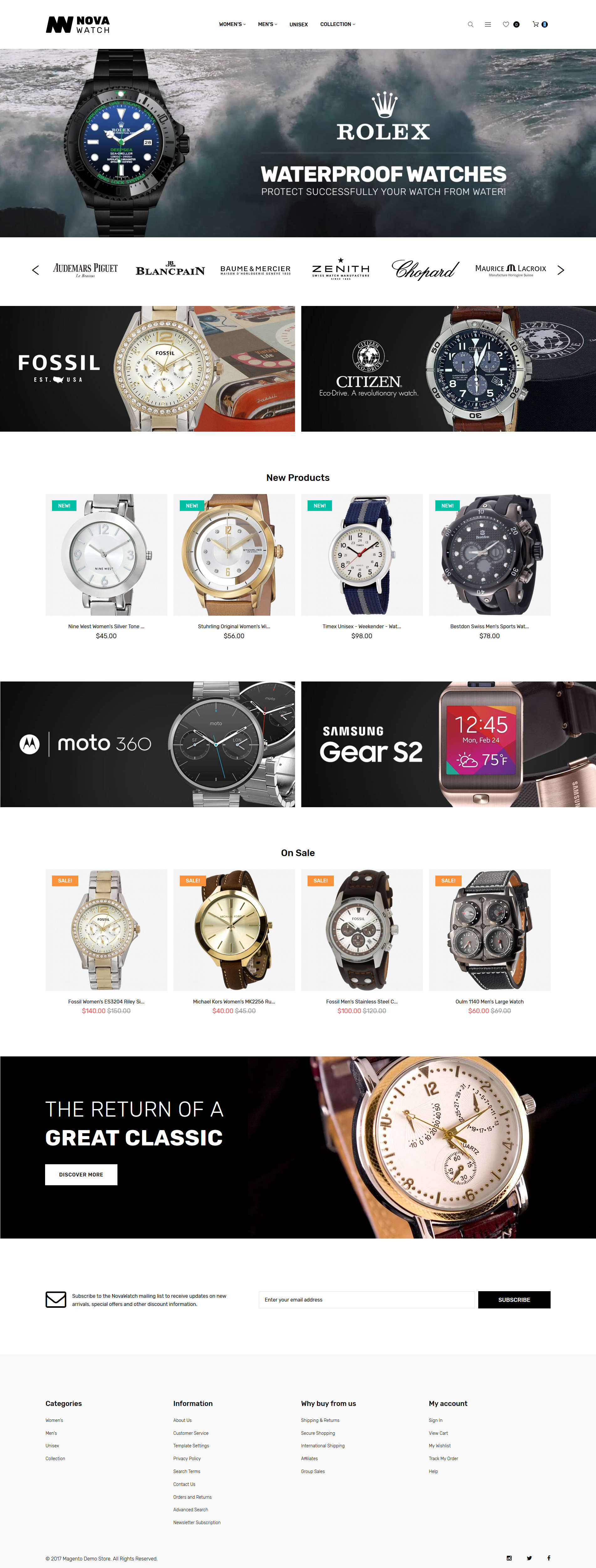 NovaWatch - Watches Store Responsive Magento Theme