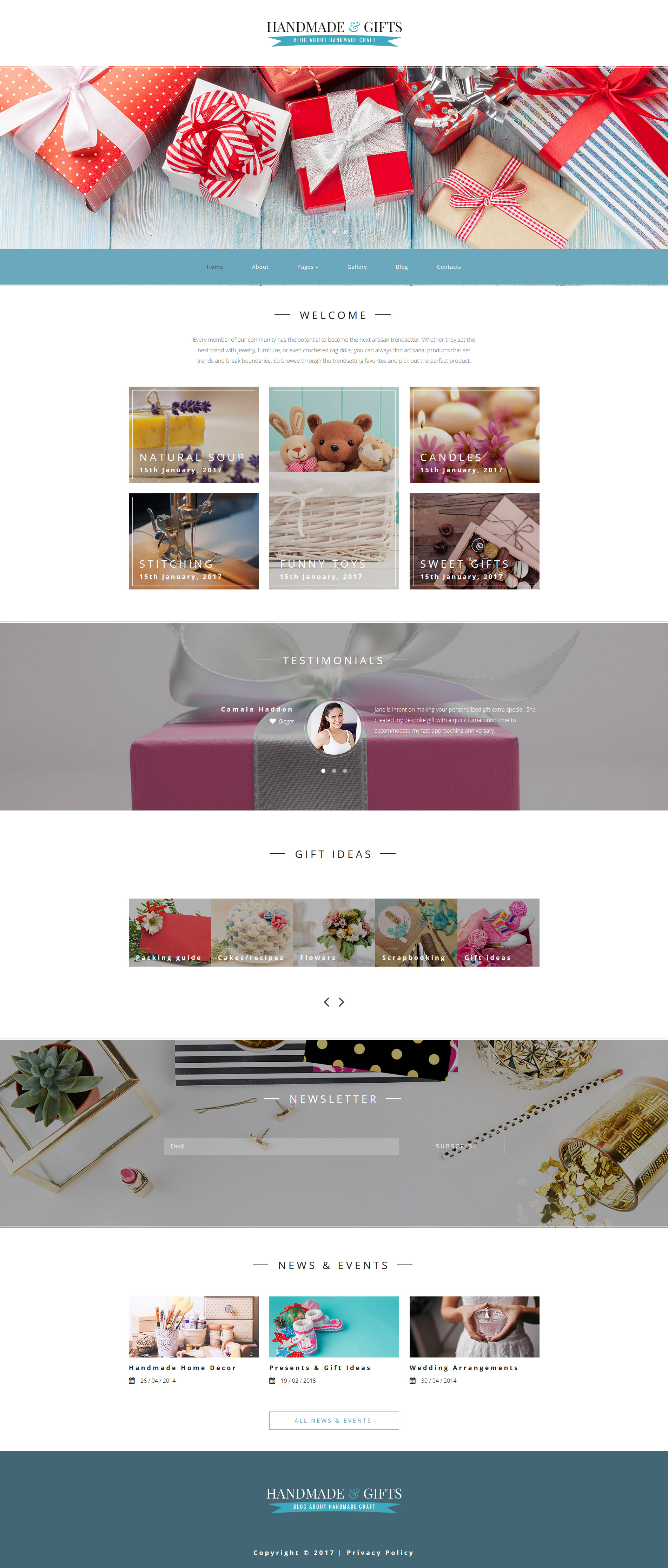 Handmade & Gifts - Crafts Blog and Gift Store Joomla Template