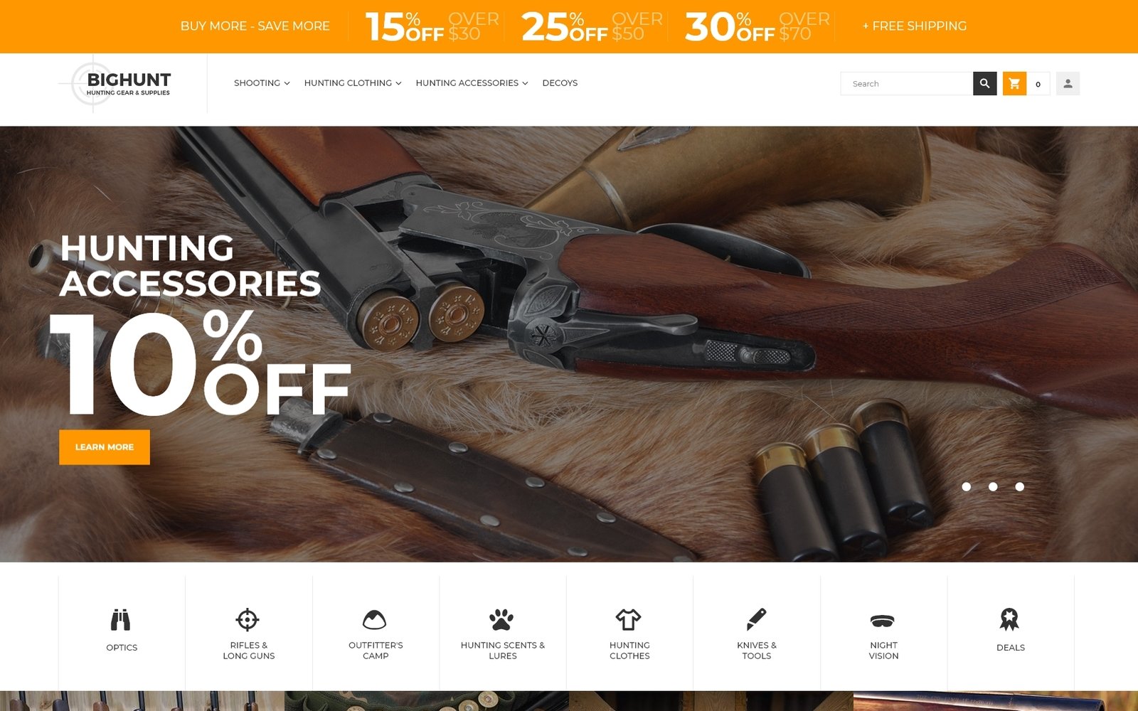 BigHunt - Hunting Gear Store Template Magento Theme