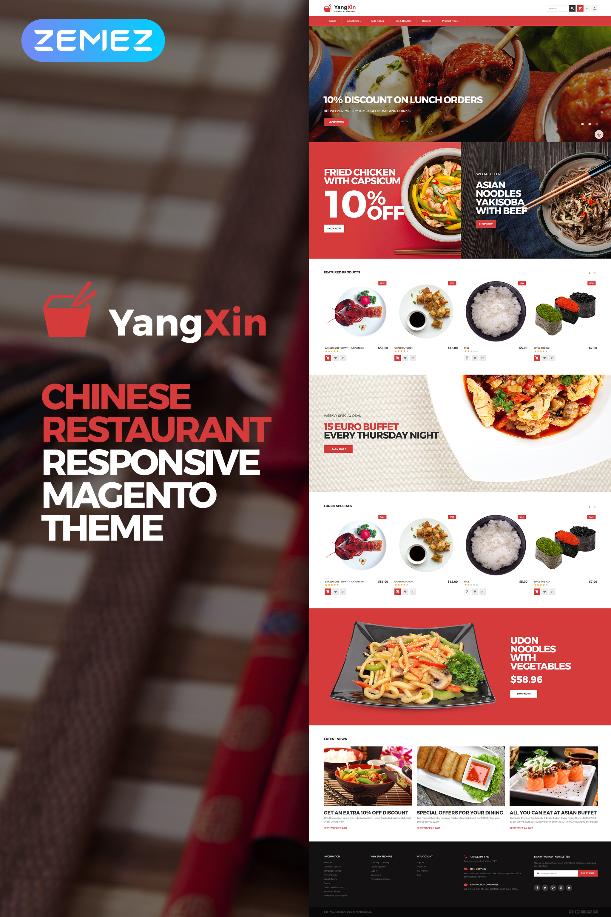 YangXin - Chinese Restaurant Magento Theme