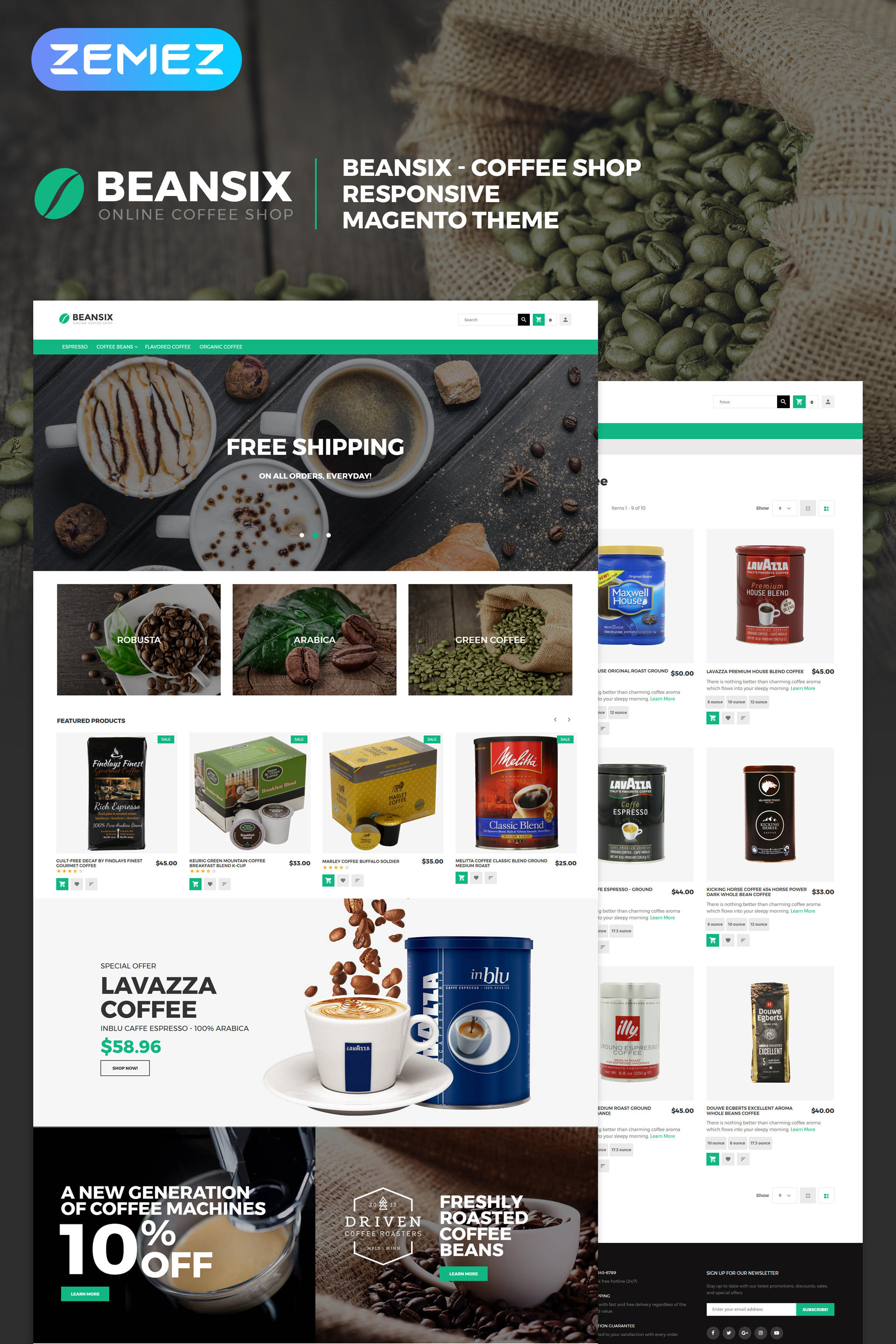 Beansix - Coffee Shop Magento Theme