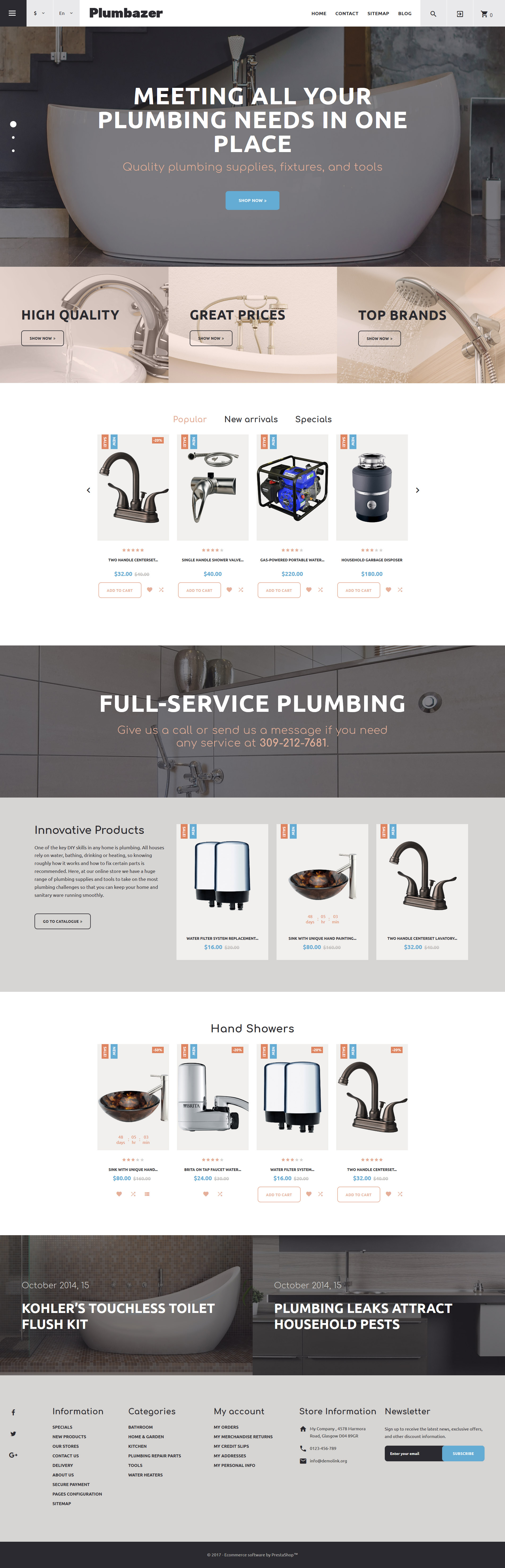 Plumbazer - Plumbing Responsive PrestaShop Theme