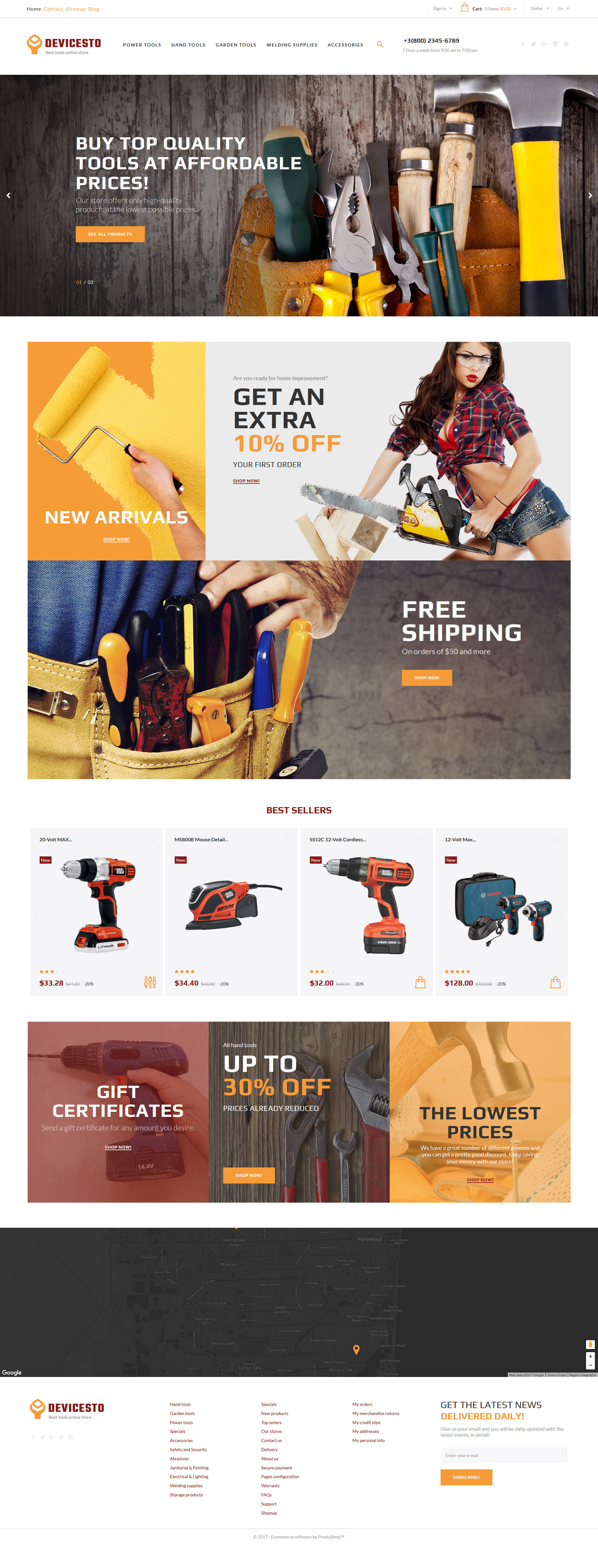 Devicesto - Tools and Supplies Store PrestaShop Theme