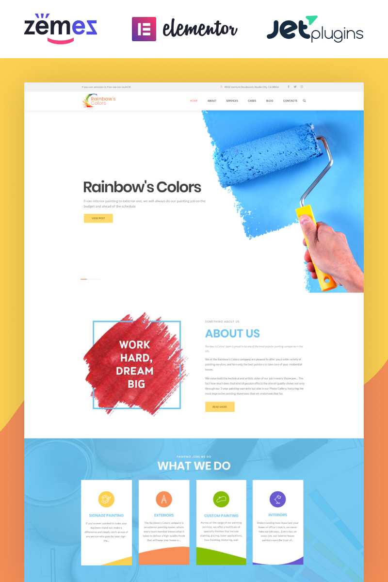 Rainbow's Colors - Painting Company Responsive WordPress Theme