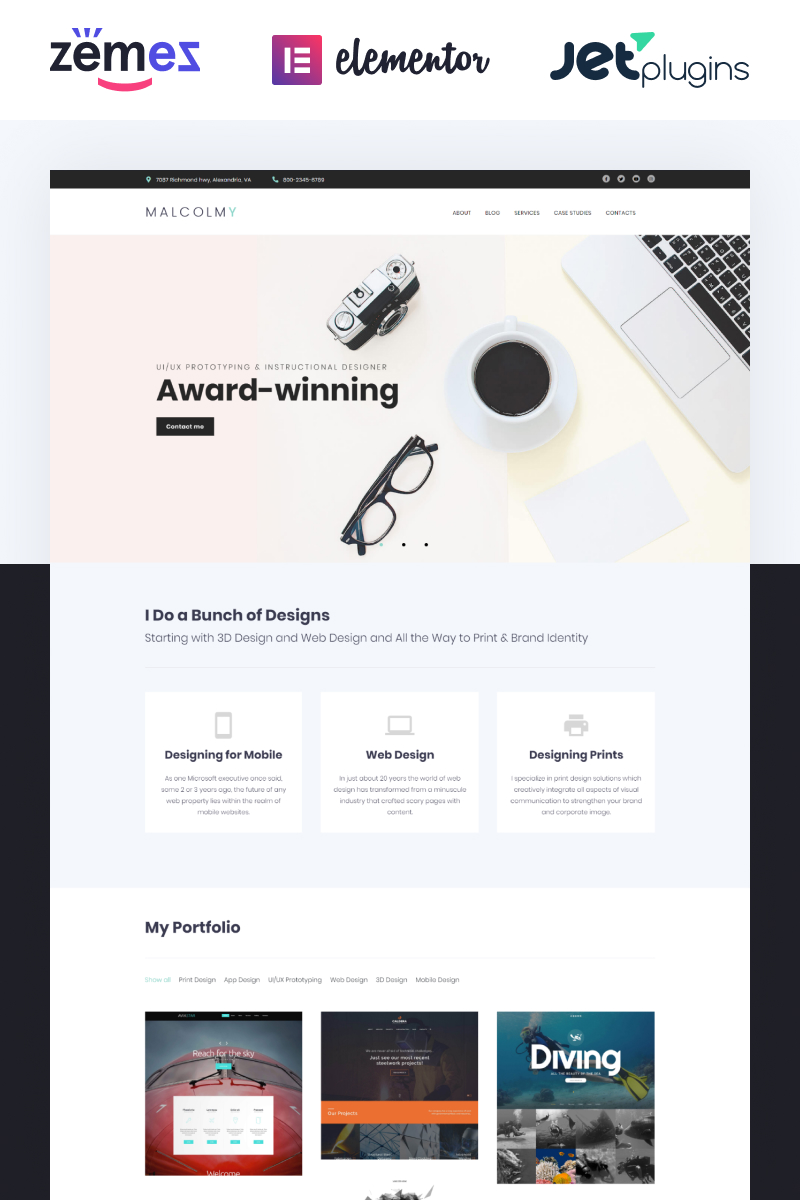 MalcolmY - Professional and Good-Looking Web Design Portfolio Templates