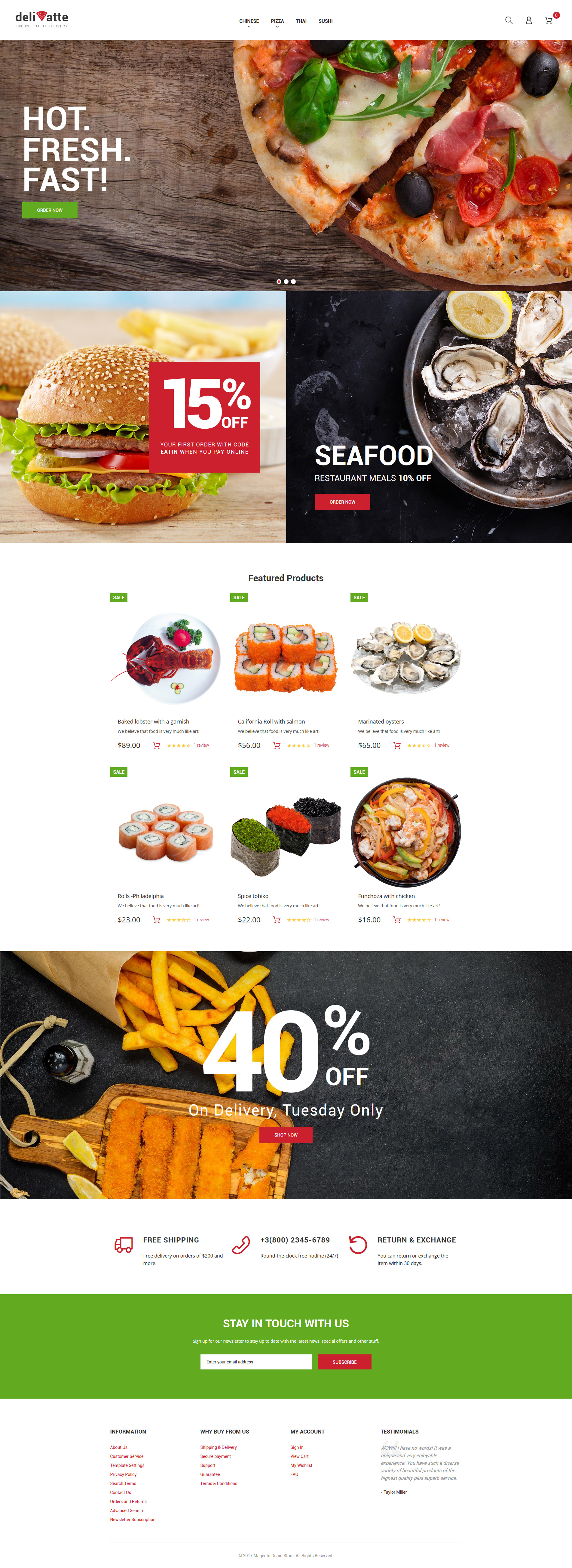 Deliatte - Food Delivery & Takeaway Magento Theme