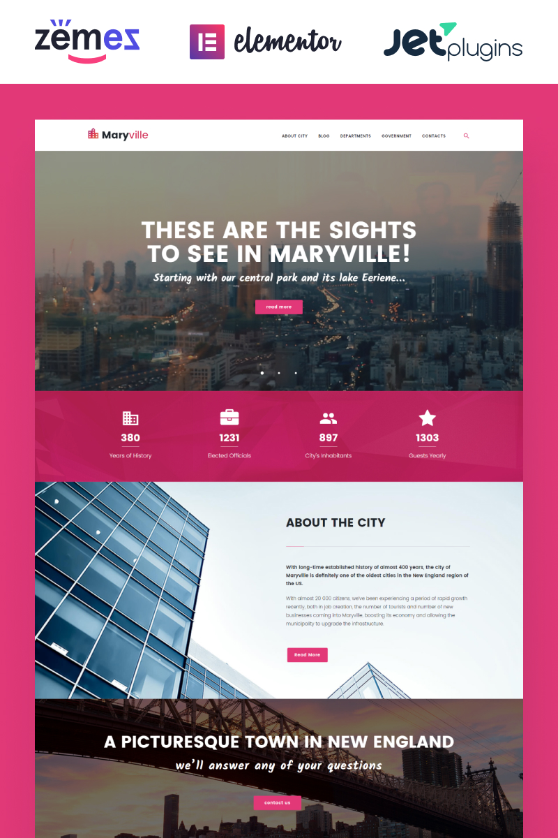 Maryville - City Portal & City Guide WordPress Theme