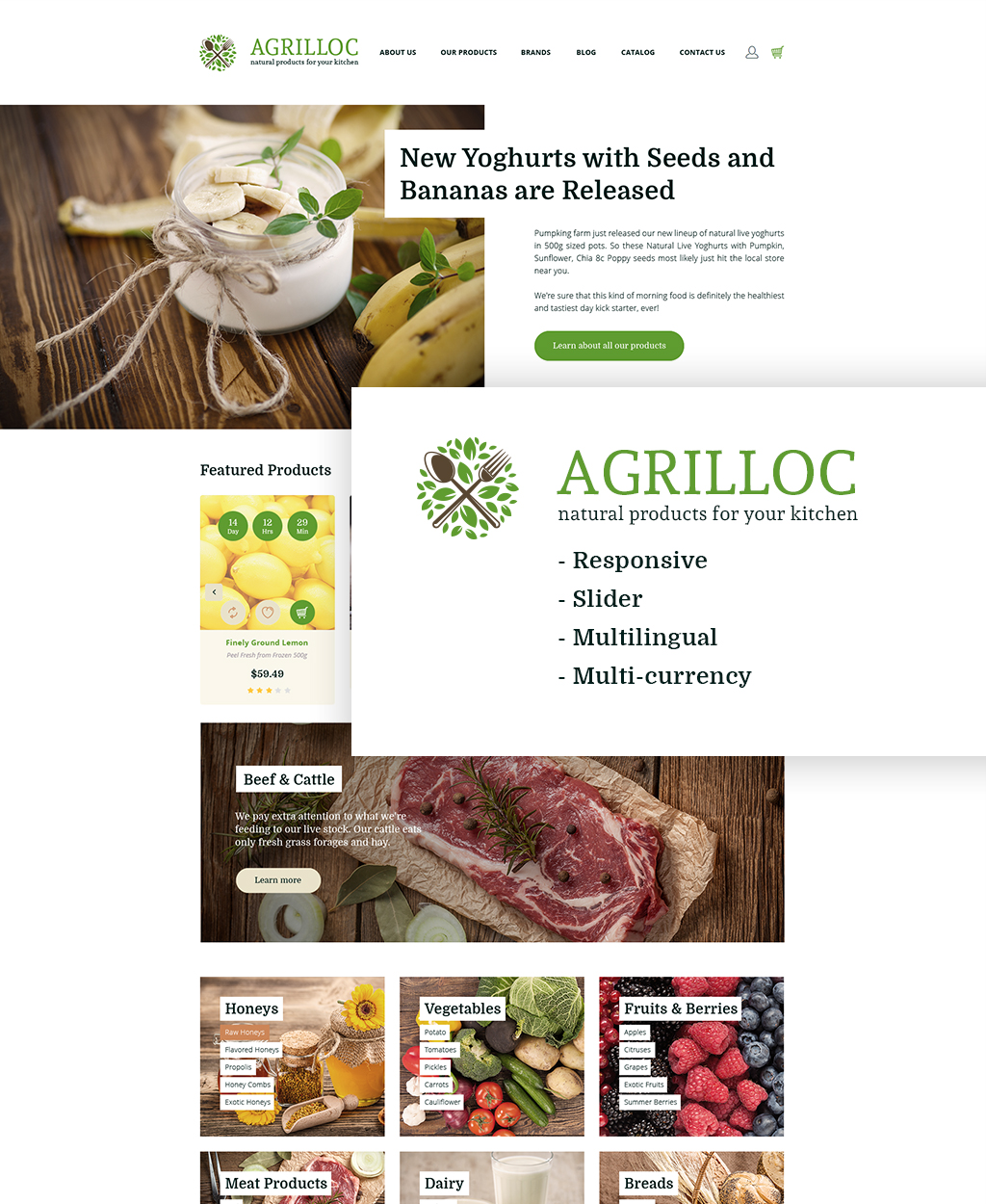Agrilloc - Natural Products Store Responsive OpenCart Template